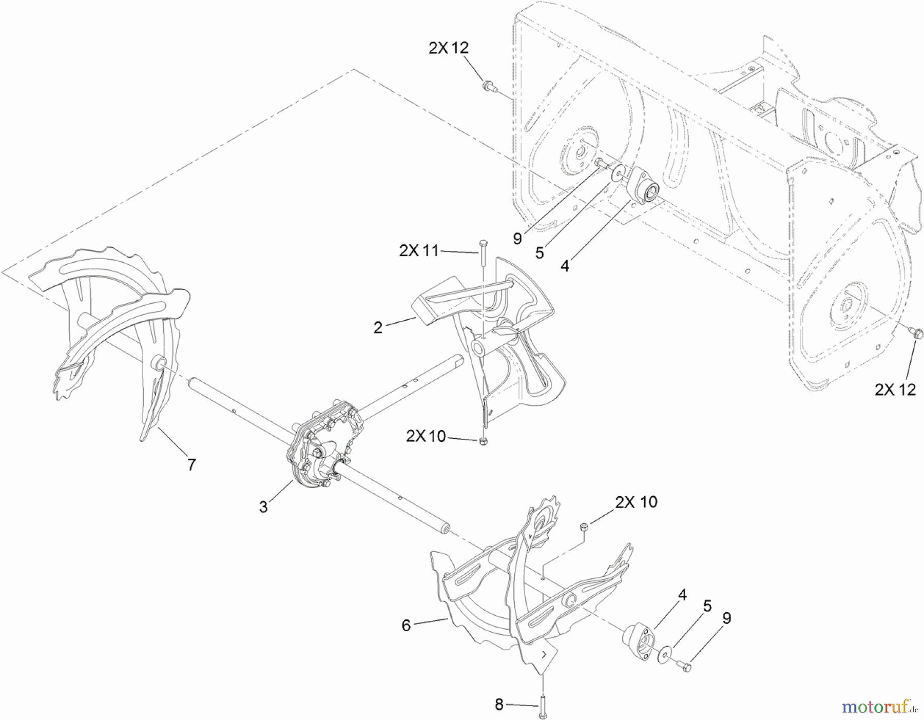  Toro Neu Snow Blowers/Snow Throwers Seite 2 38810 (724 OE) - Toro Power Max 724 OE Snowthrower, 2013 (SN 313000001-313999999) GEARBOX, AUGER AND IMPELLER ASSEMBLY