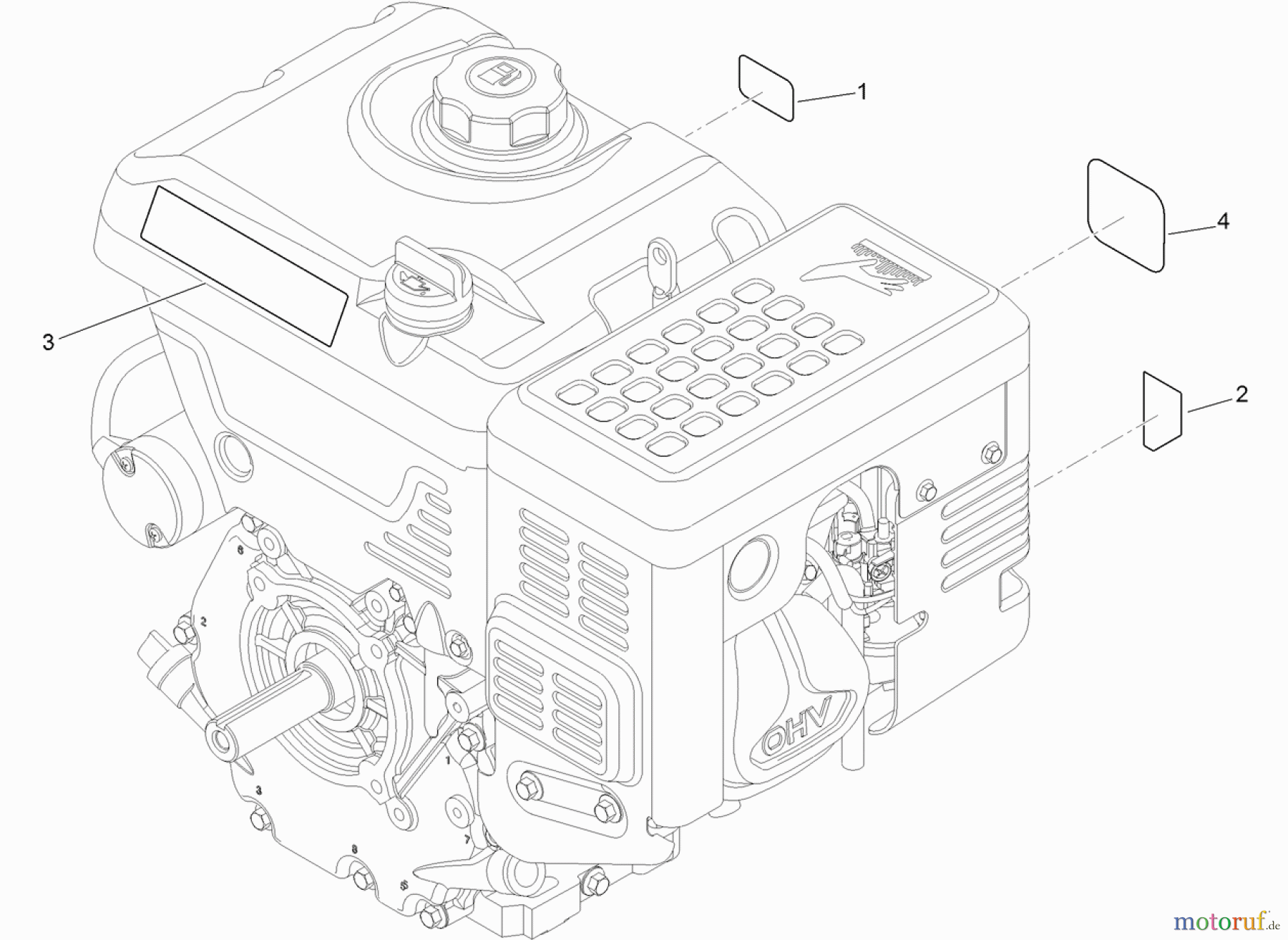  Toro Neu Snow Blowers/Snow Throwers Seite 2 38820 (926 OXE) - Toro Power Max Heavy Duty 926 OXE Snowthrower, 2013 (SN 313000001-313999999) ENGINE DECAL ASSEMBLY
