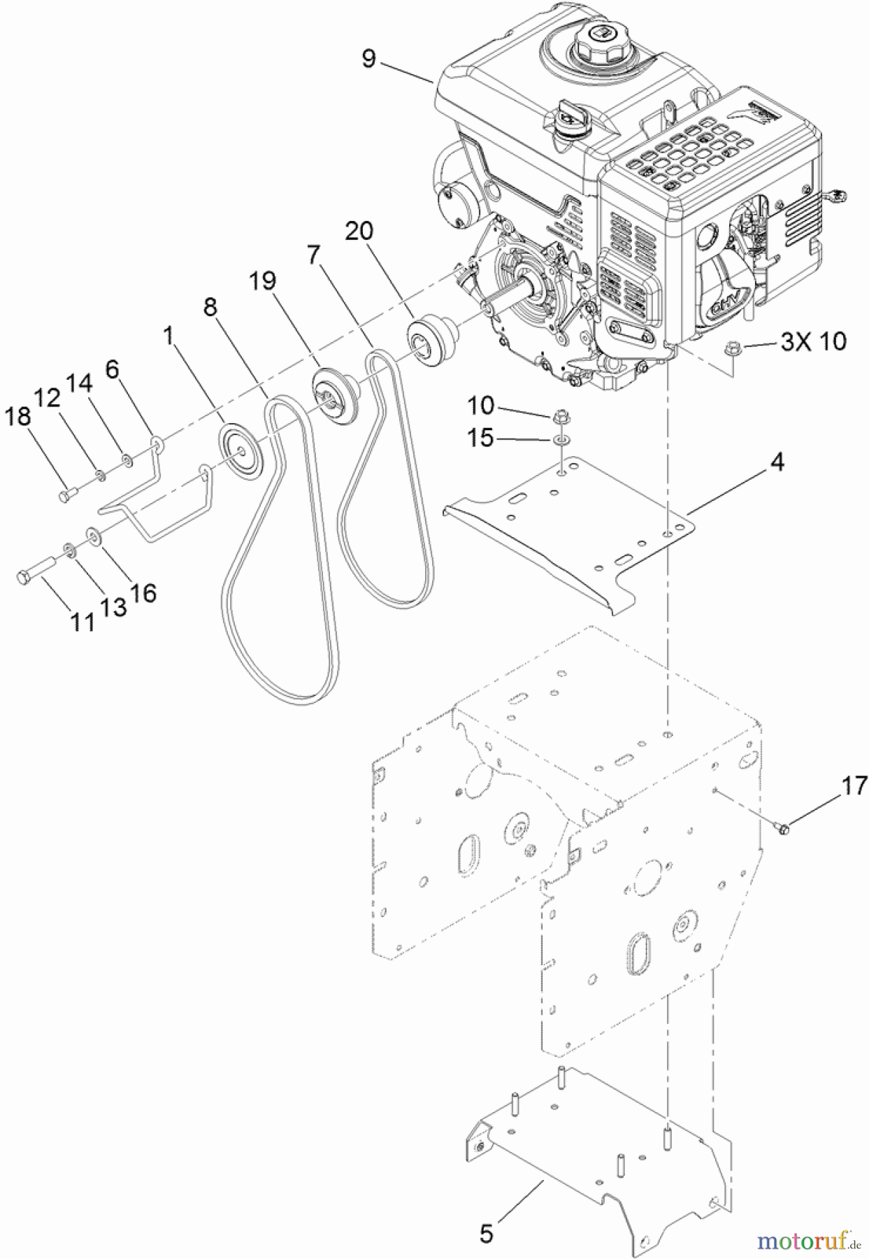  Toro Neu Snow Blowers/Snow Throwers Seite 2 38824 (1028 OXE) - Toro Power Max Heavy Duty 1028 OXE Snowthrower, 2013 (SN 313000001-313999999) ENGINE ASSEMBLY