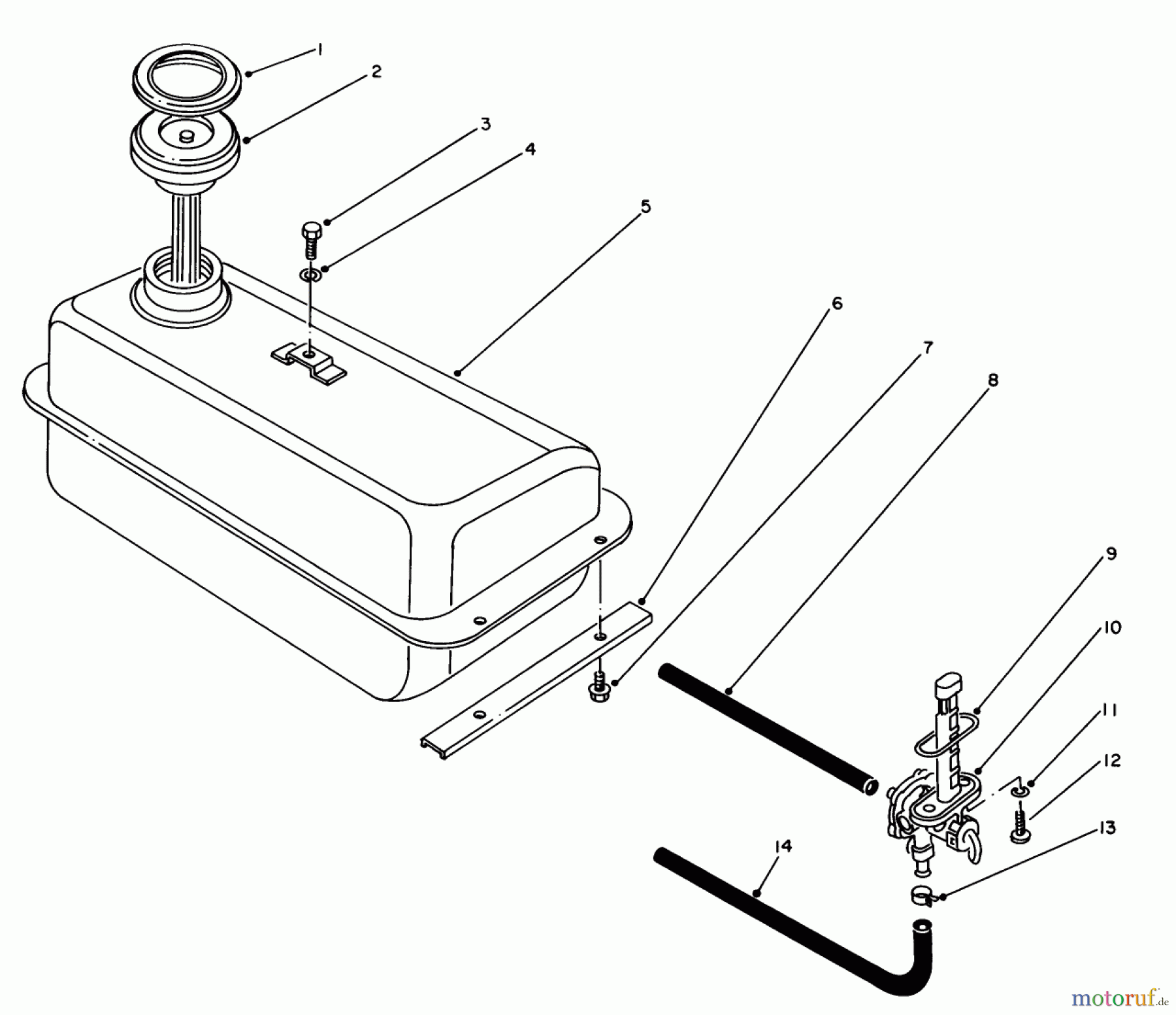  Toro Neu Generators 62040 (T4000D) - Toro Generator, T4000D, 1987 (7000001-7999999) FUEL TANK ASSEMBLY