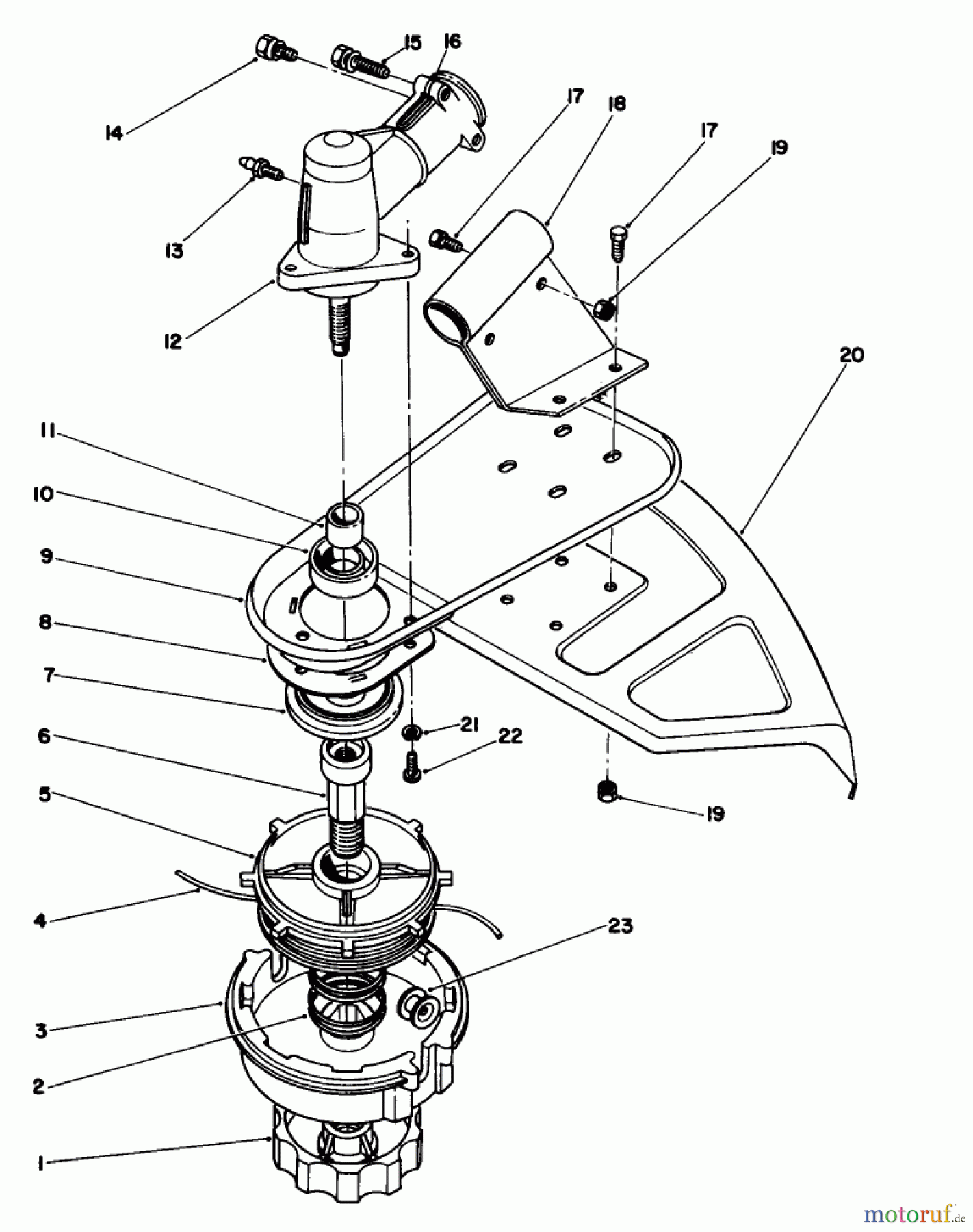  Toro Neu Trimmers, String/Brush 51660 (TC 3500) - Toro TC 3500 Gas Trimmer, 1990 (0000001-0999999) TRIMMER HEAD & GEAR BOX ASSEMBLY