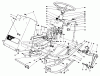 Mähdecks 30544 - Toro 44" Side Discharge Mower, Groundsmaster 120 (SN: 700001 - 799999) (1987) Listas de piezas de repuesto y dibujos FRAME & STEERING ASSEMBLY