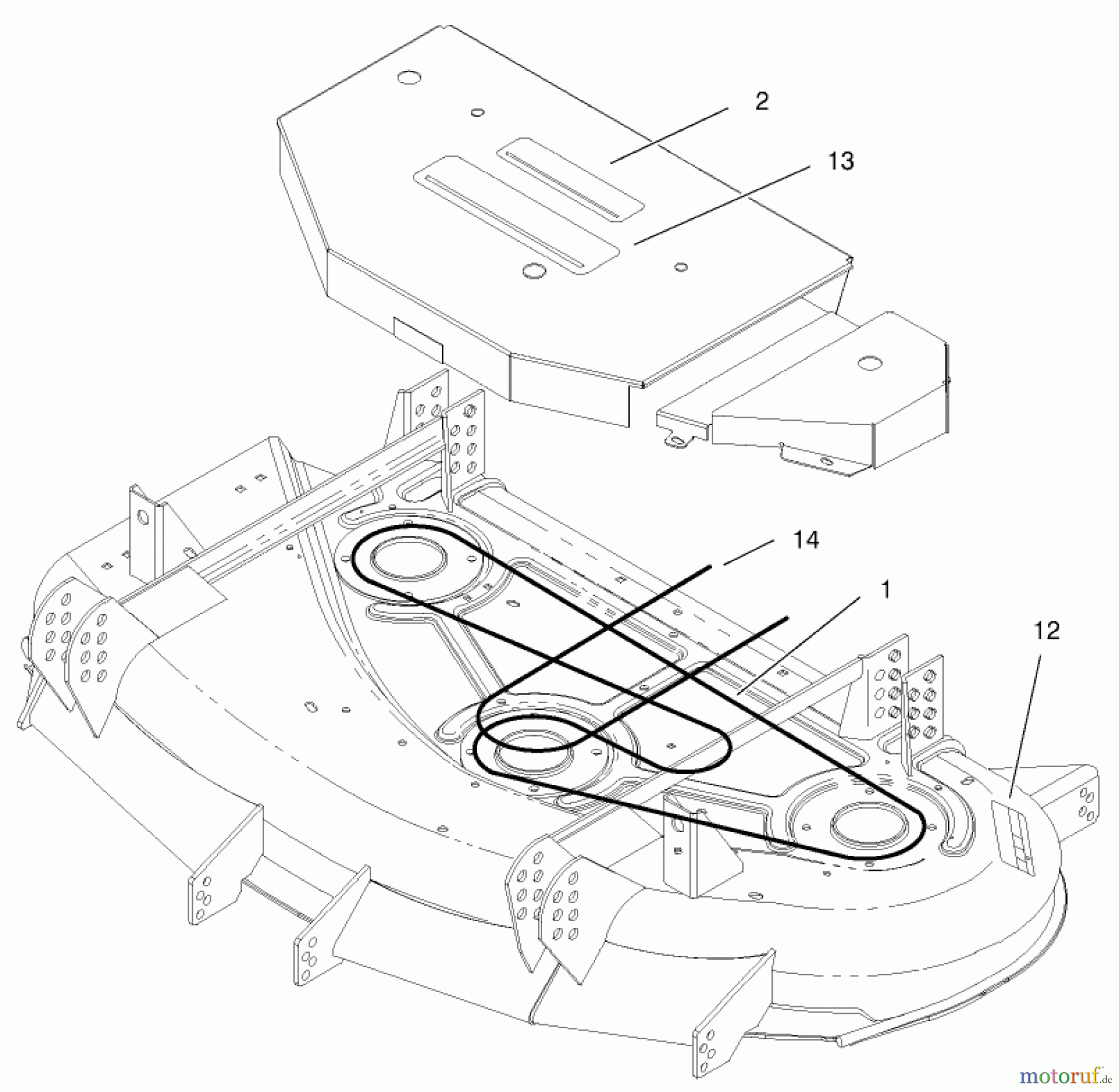  Mähdecks 30147 - Toro 112cm Side Discharge Mower (SN: 200000001 - 200999999) (2000) BELT AND DECAL ASSEMBLY