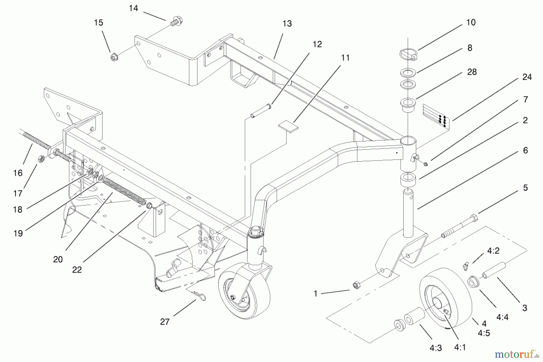  Mähdecks 30147 - Toro 112cm Side Discharge Mower (SN: 220000001 - 220999999) (2002) CARRIER FRAME ASSEMBLY