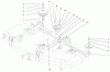 Mähdecks 30162 - Toro 62" Side Discharge Mower (SN: 990001 - 999999) (1999) Listas de piezas de repuesto y dibujos PULLEYS AND IDLER ASSEMBLY