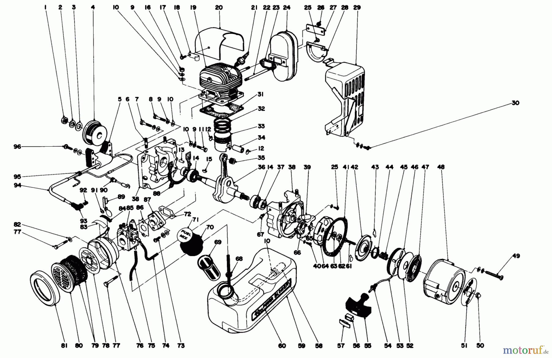  Laubbläser / Laubsauger 30940 - Toro 40cc Back Pack Blower (SN: 0000001 - 0999999) (1980) ENGINE ASSEMBLY