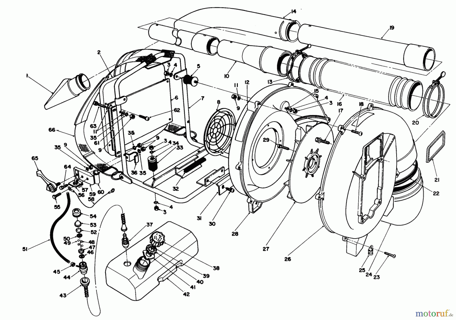  Laubbläser / Laubsauger 30941 - Toro 41cc Back Pack Blower (SN: 1000001 - 1999999) (1991) BLOWER ASSEMBLY