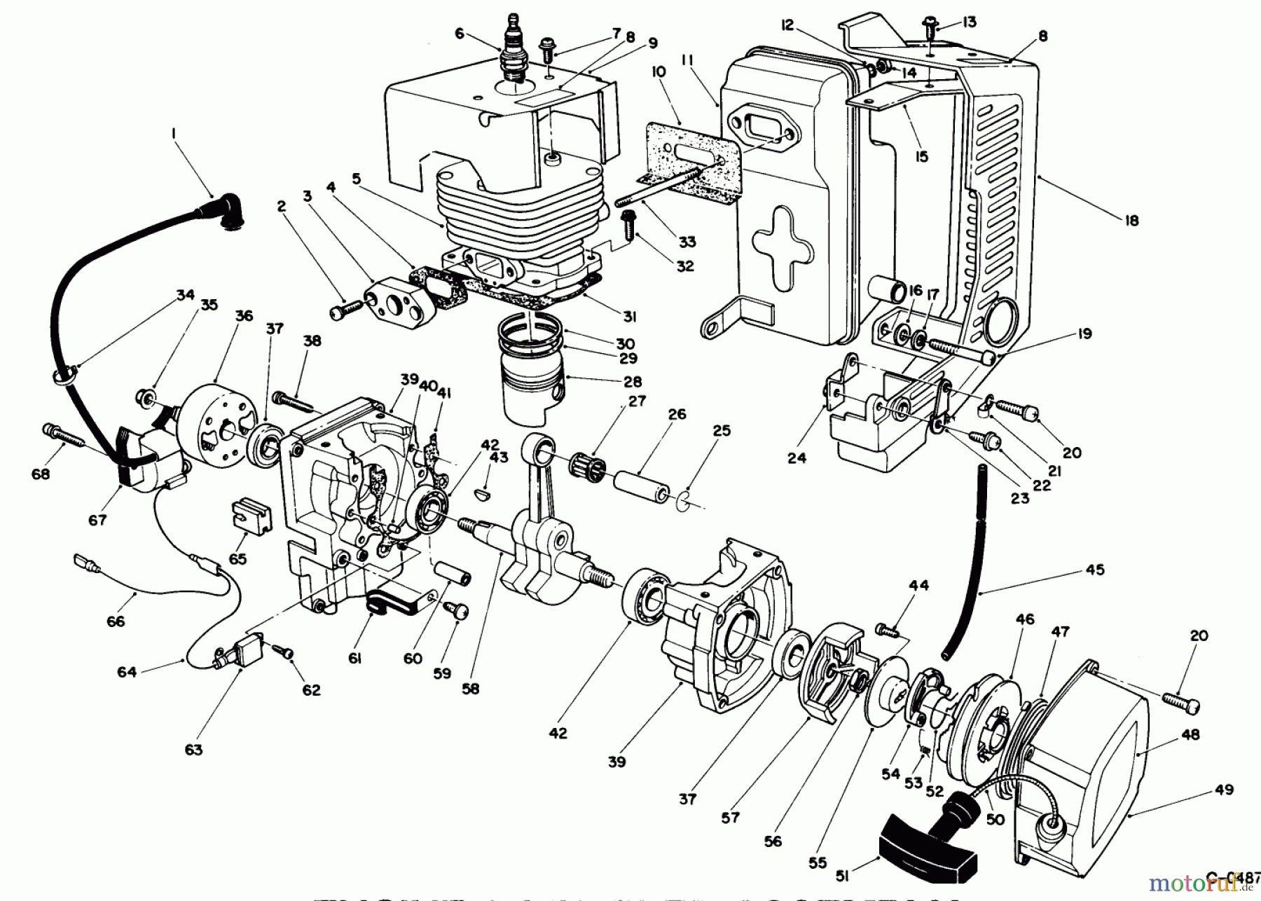  Laubbläser / Laubsauger 30941 - Toro 41cc Back Pack Blower (SN: 0000001 - 0999999) (1990) ENGINE & MUFFLER ASSEMBLY