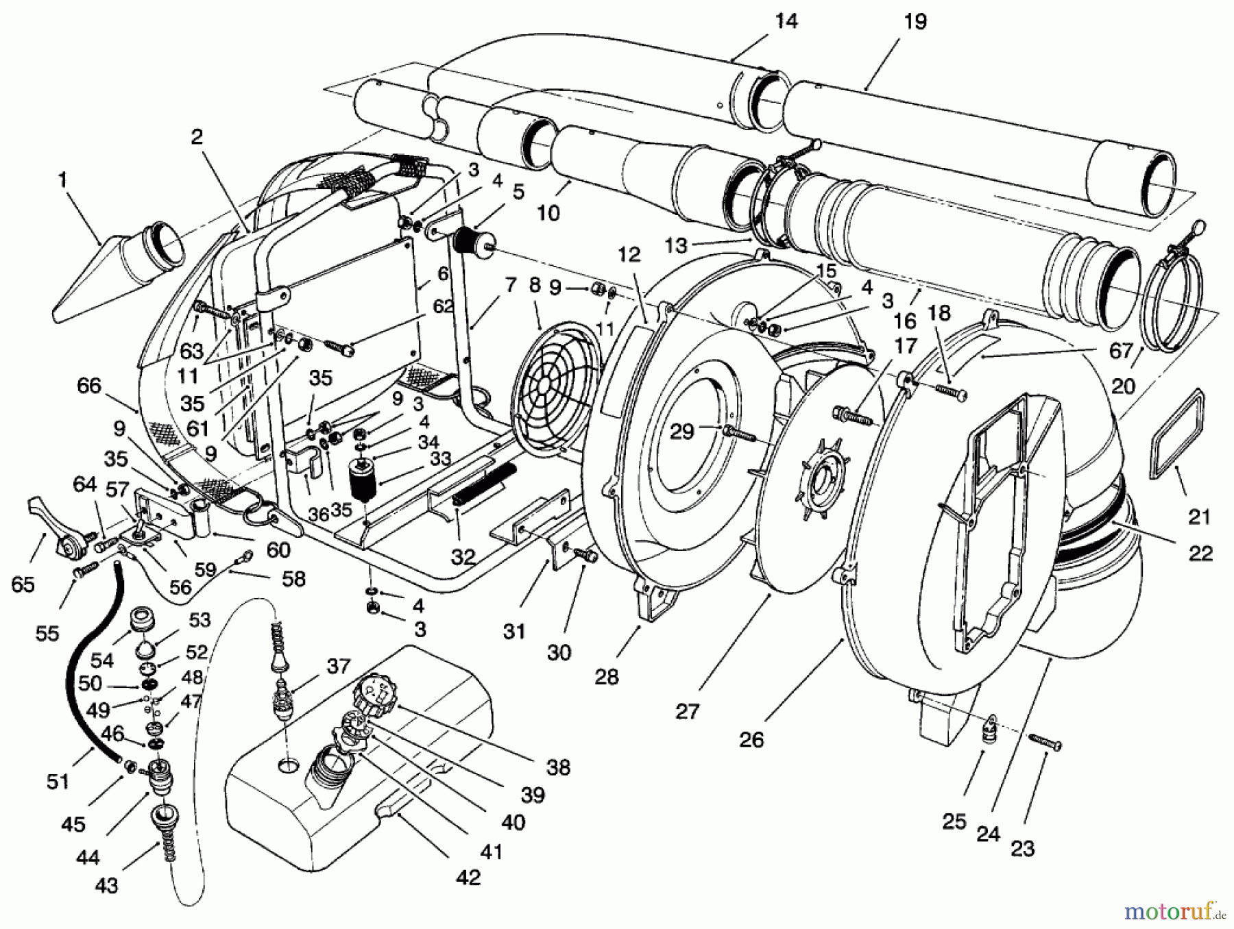  Laubbläser / Laubsauger 30941 - Toro 41cc Back Pack Blower (SN: 79000001 - 79999999) (1997) BLOWER ASSEMBLY