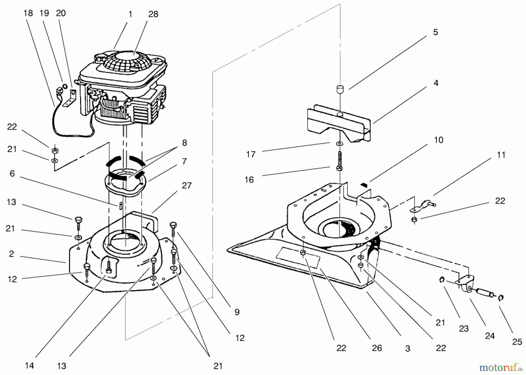  Laubbläser / Laubsauger 53080 - Toro Lawn Vacuum, 9 cu. ft. (SN: 890001 - 899999) (1998) HOUSING ASSEMBLY