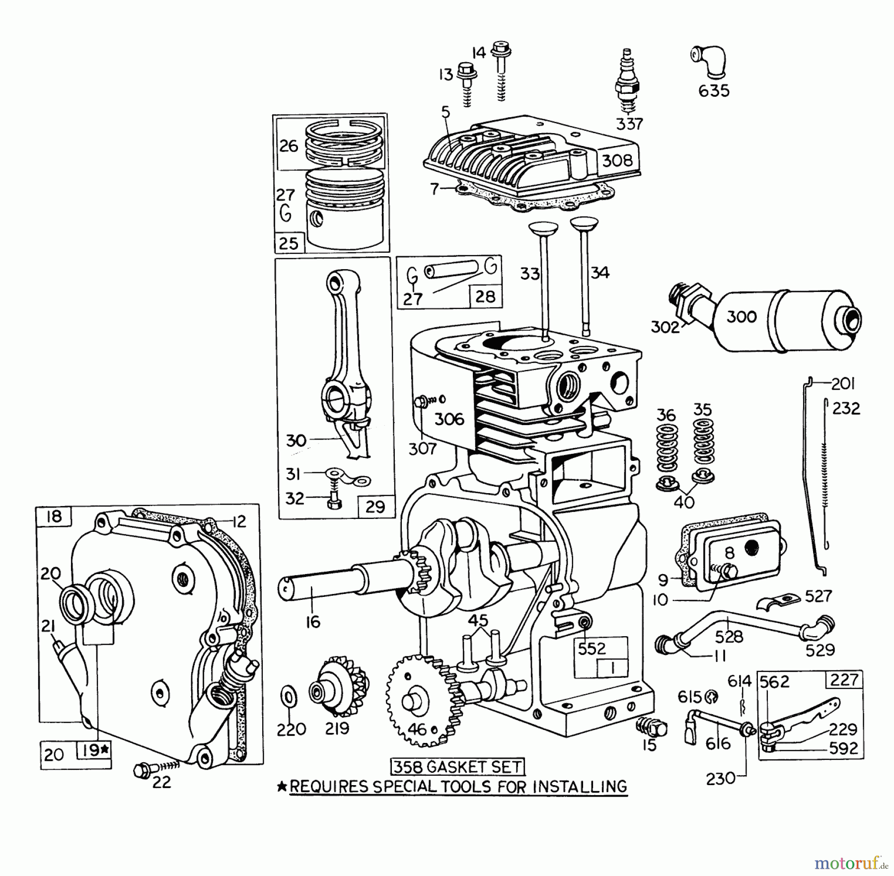  Laubbläser / Laubsauger 62900 - Toro 5 hp Lawn Vacuum (SN: 3000001 - 3999999) (1973) ENGINE MODEL NO. 130202 TYPE 0209 BRIGGS & STRATTON