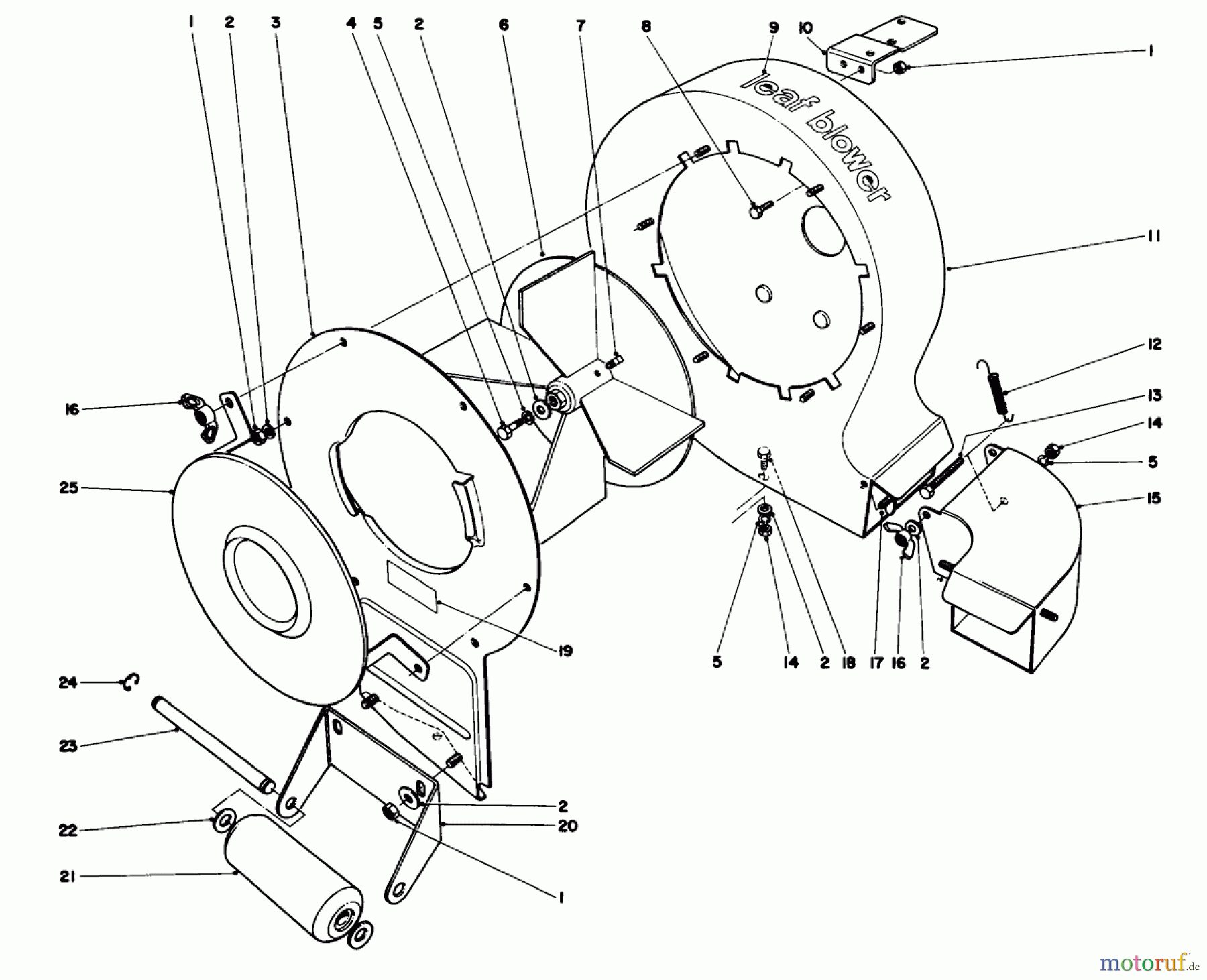  Laubbläser / Laubsauger 62905 - Toro 5 hp Lawn Blower (SN: 3000001 - 3999999) (1973) BLOWER HOUSING ASSEMBLY