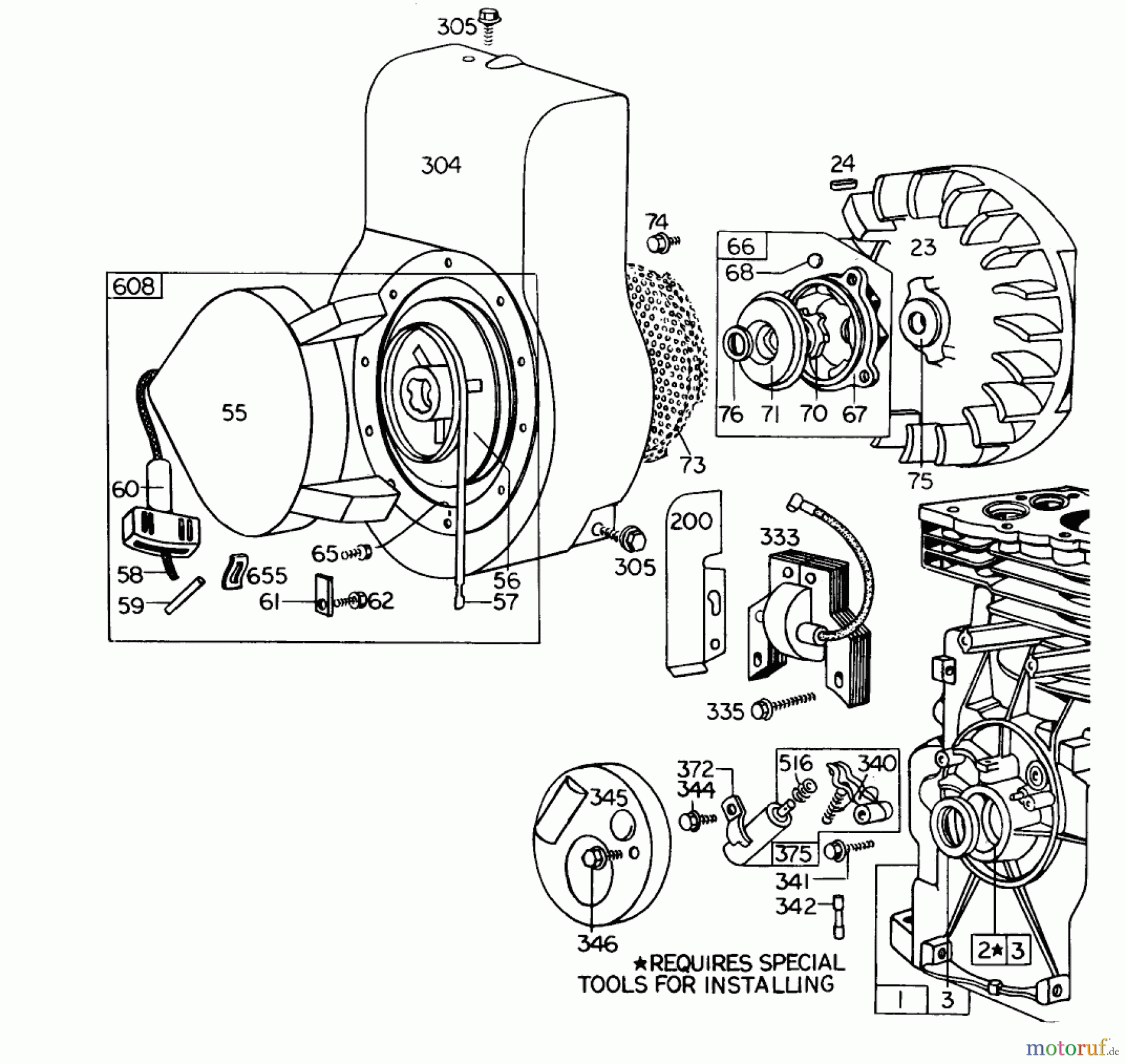  Laubbläser / Laubsauger 62905 - Toro 5 hp Lawn Blower (SN: 3000001 - 3999999) (1973) REWIND STARTER