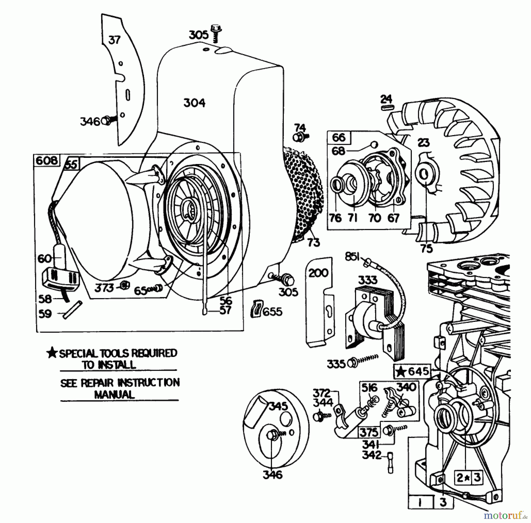  Laubbläser / Laubsauger 62912 - Toro 5 hp Lawn Vacuum (SN: 0000001 - 0999999) (1980) REWIND STARTER