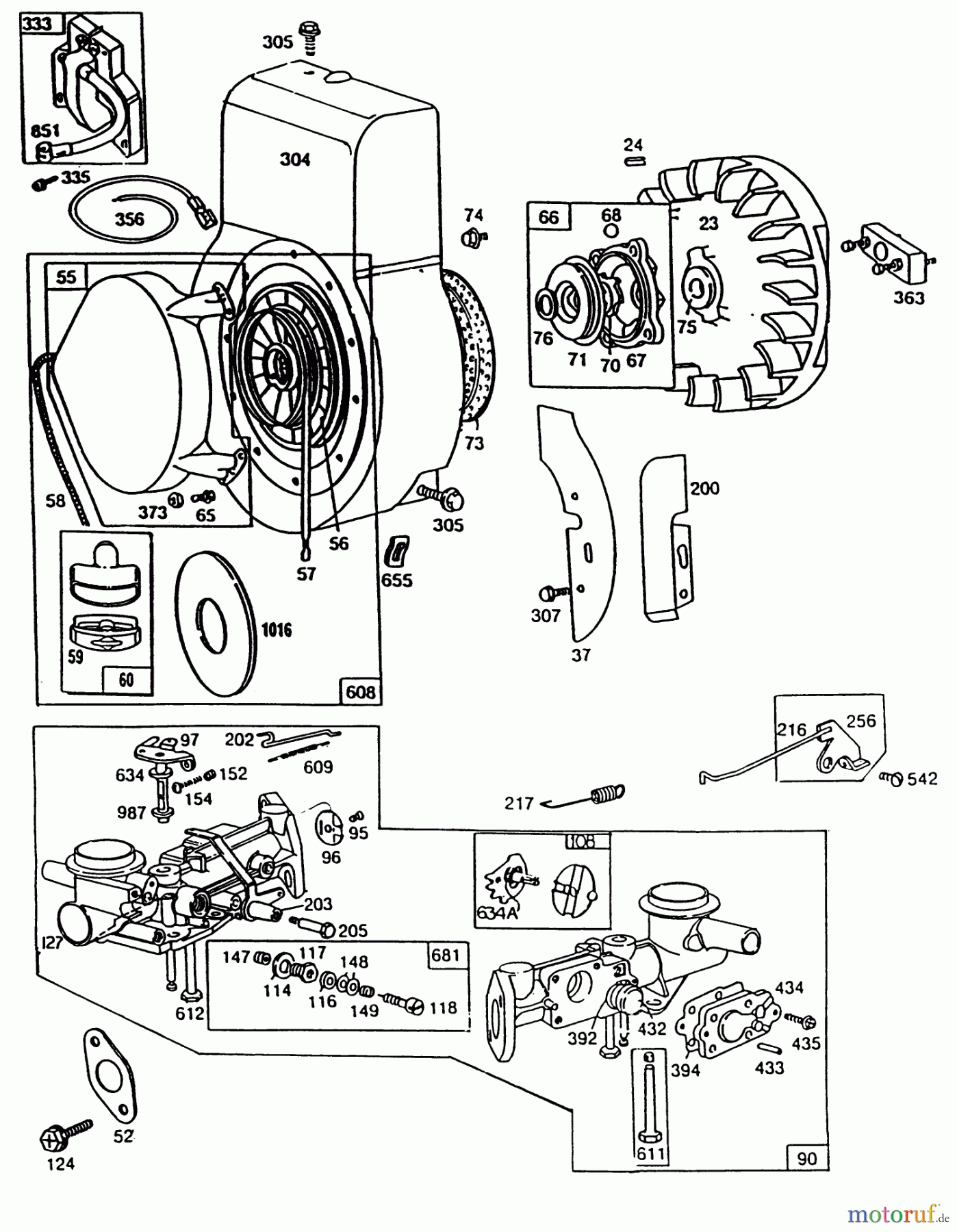  Laubbläser / Laubsauger 62923 - Toro 5 hp Lawn Vacuum (SN: 0000001 - 0999999) (1990) ENGINE BRIGGS & STRATTON MODEL NO. 130202-1640-01 #2