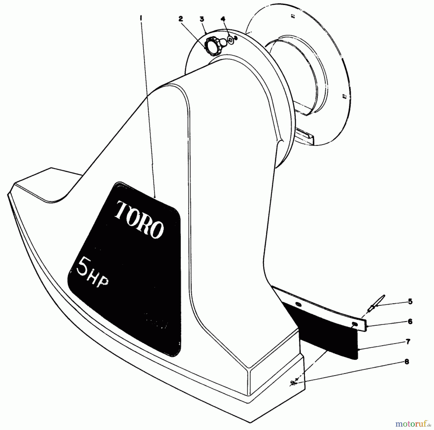  Laubbläser / Laubsauger 62912 - Toro 5 hp Lawn Vacuum (SN: 0000001 - 0999999) (1990) SNOUT ASSEMBLY