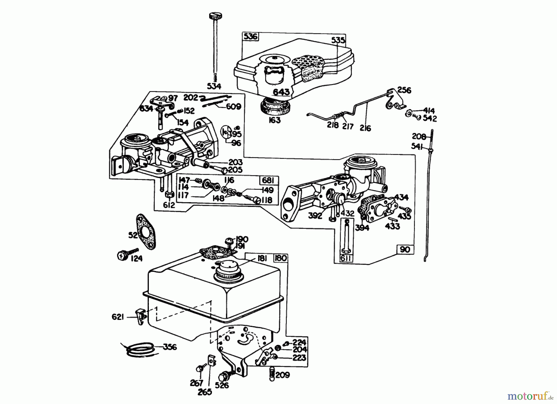  Laubbläser / Laubsauger 62912 - Toro 5 hp Lawn Vacuum (SN: 1000001 - 1999999) (1981) CARBURETOR ASSEMBLY