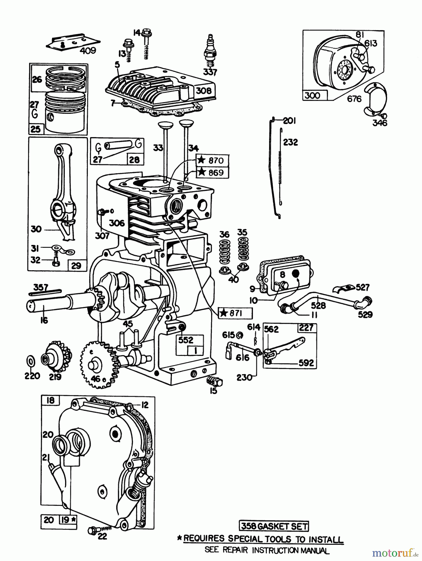  Laubbläser / Laubsauger 62912 - Toro 5 hp Lawn Vacuum (SN: 1000001 - 1999999) (1981) ENGINE