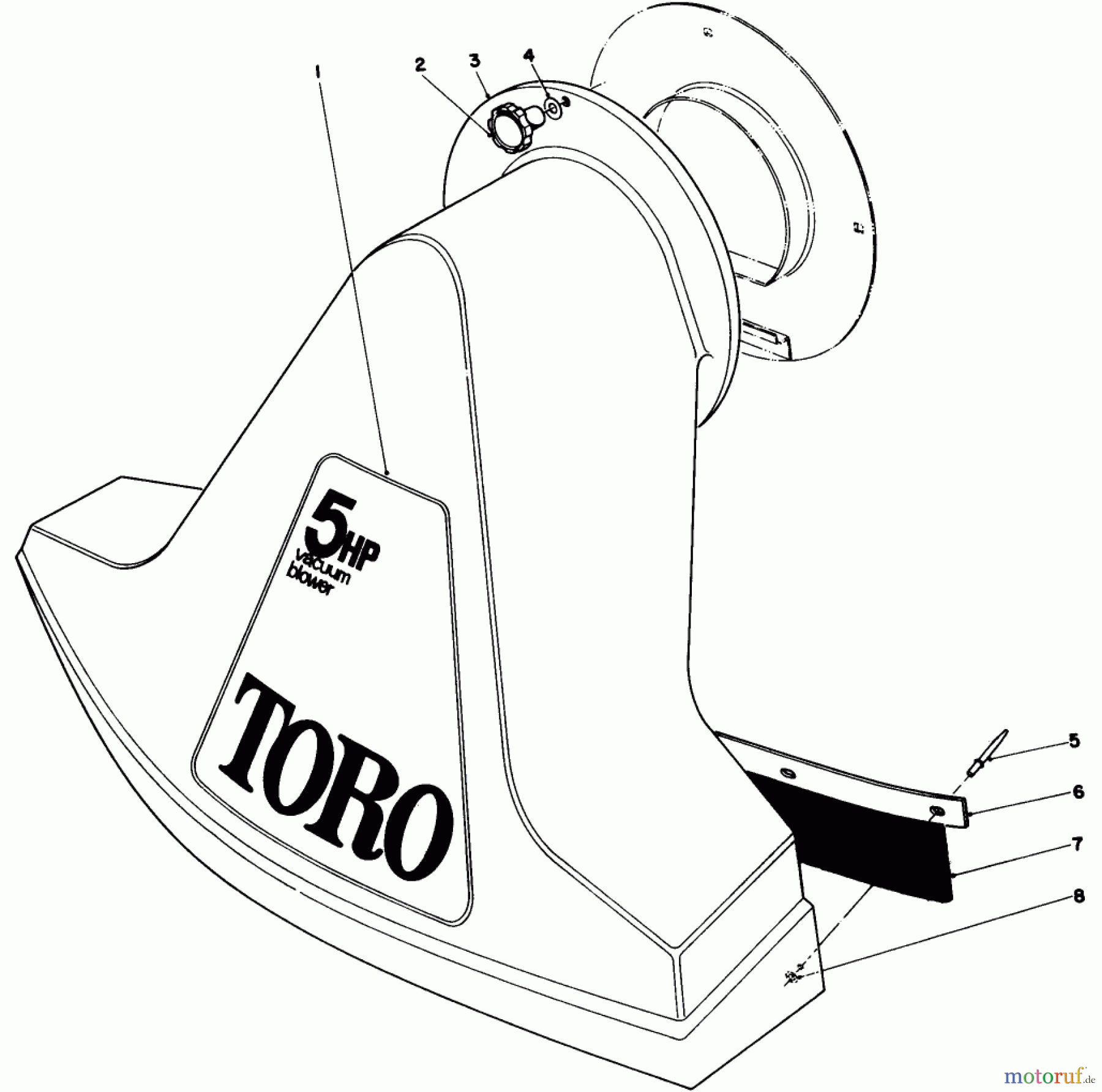  Laubbläser / Laubsauger 62923 - Toro 5 hp Lawn Vacuum (SN: 4000001 - 4999999) (1984) SNOUT ASSEMBLY (MODELS 62912 & 62923)