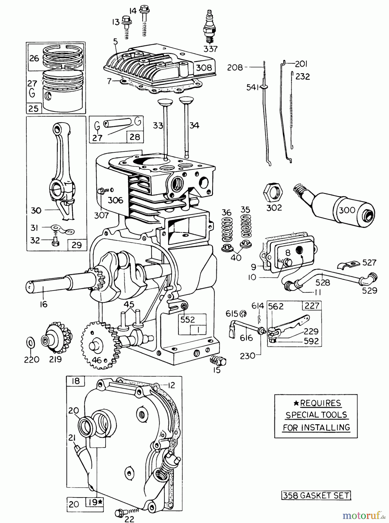  Laubbläser / Laubsauger 62912 - Toro 5 hp Lawn Vacuum (SN: 5000001 - 5999999) (1975) ENGINE MODEL NO. 130202 TYPE 0492 BRIGGS & STRATTON