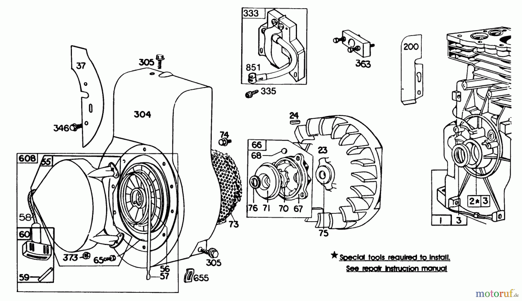  Laubbläser / Laubsauger 62912 - Toro 5 hp Lawn Vacuum (SN: 7000001 - 7999999) (1987) ENGINE BRIGGS & STRATTON MODEL NO. 130202-1640-01 #2