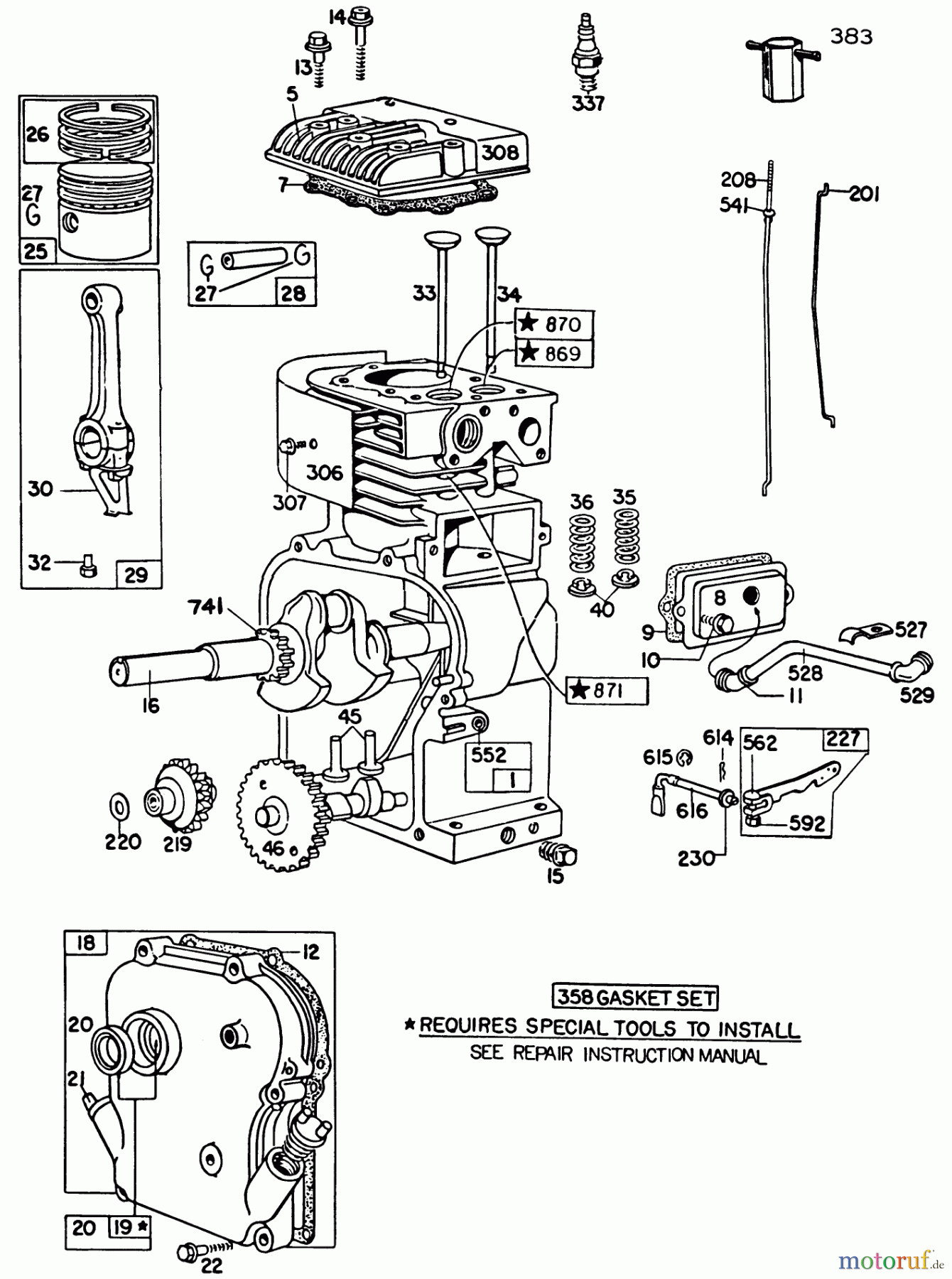  Laubbläser / Laubsauger 62912 - Toro 5 hp Lawn Vacuum (SN: 7000001 - 7999999) (1987) ENGINE BRIGGS & STRATTONMODEL NO. 130202-1640-01