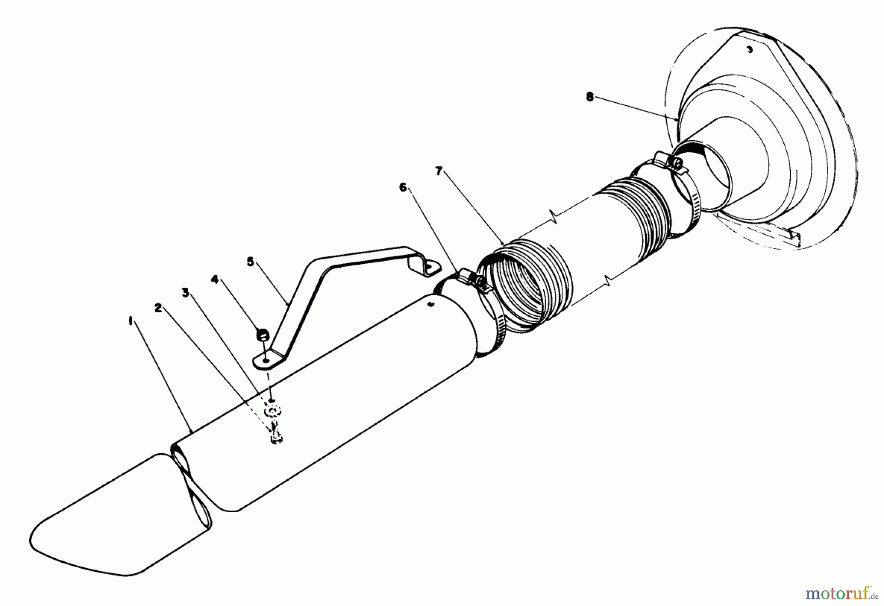  Laubbläser / Laubsauger 62912 - Toro 5 hp Lawn Vacuum (SN: 8000001 - 8999999) (1978) VACUUM HOSE KIT (MODEL 59085)