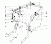 Laubbläser / Laubsauger 62923 - Toro 5 hp Lawn Vacuum (SN: 9000001 - 9999999) (1989) Listas de piezas de repuesto y dibujos CONTROLS AND HANDLE ASSEMBLY (MODEL 62923)