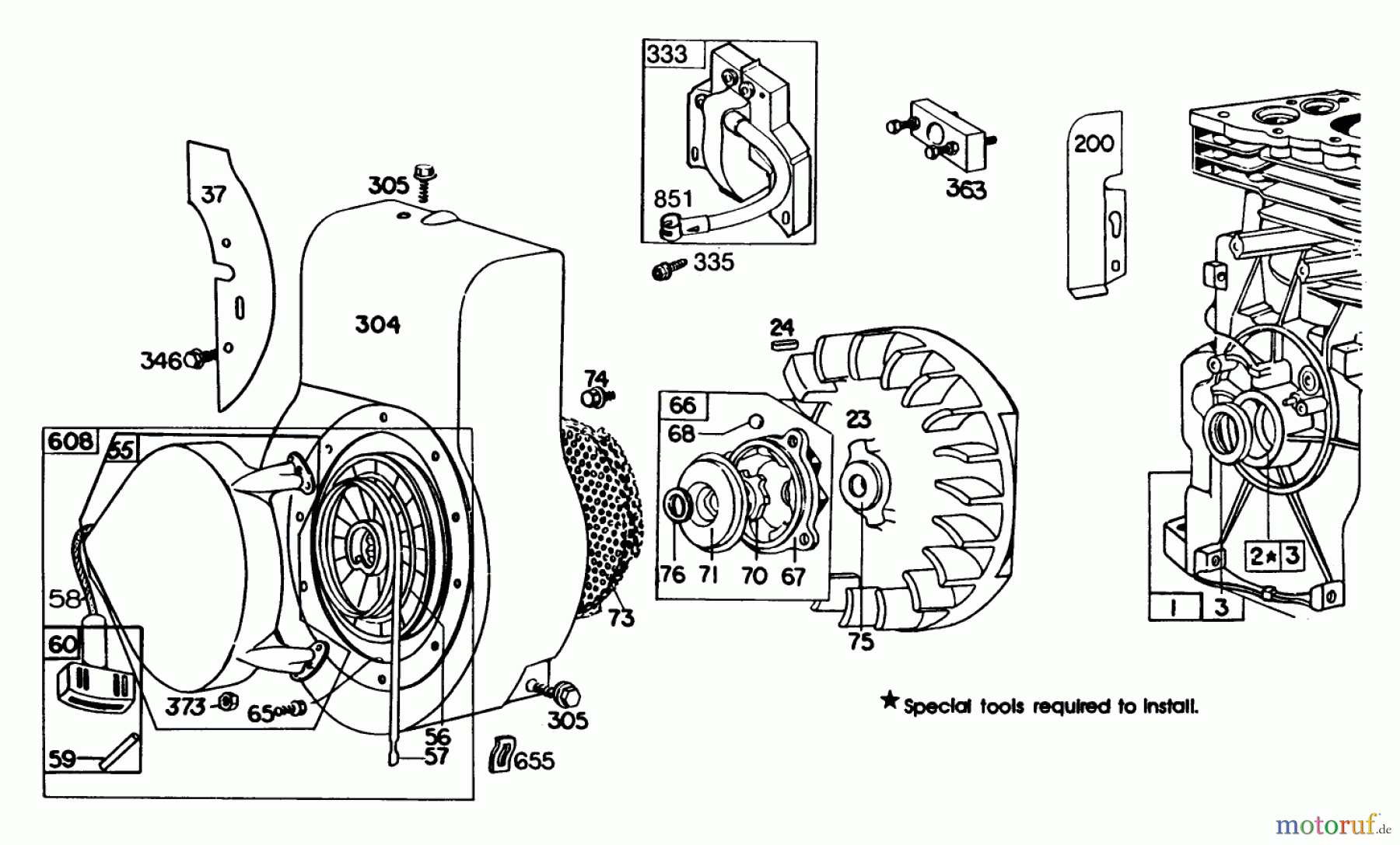  Laubbläser / Laubsauger 62923 - Toro 5 hp Lawn Vacuum (SN: 9000001 - 9999999) (1989) ENGINE BRIGGS & STRATTON MODEL NO. 130202-1640-01 #3