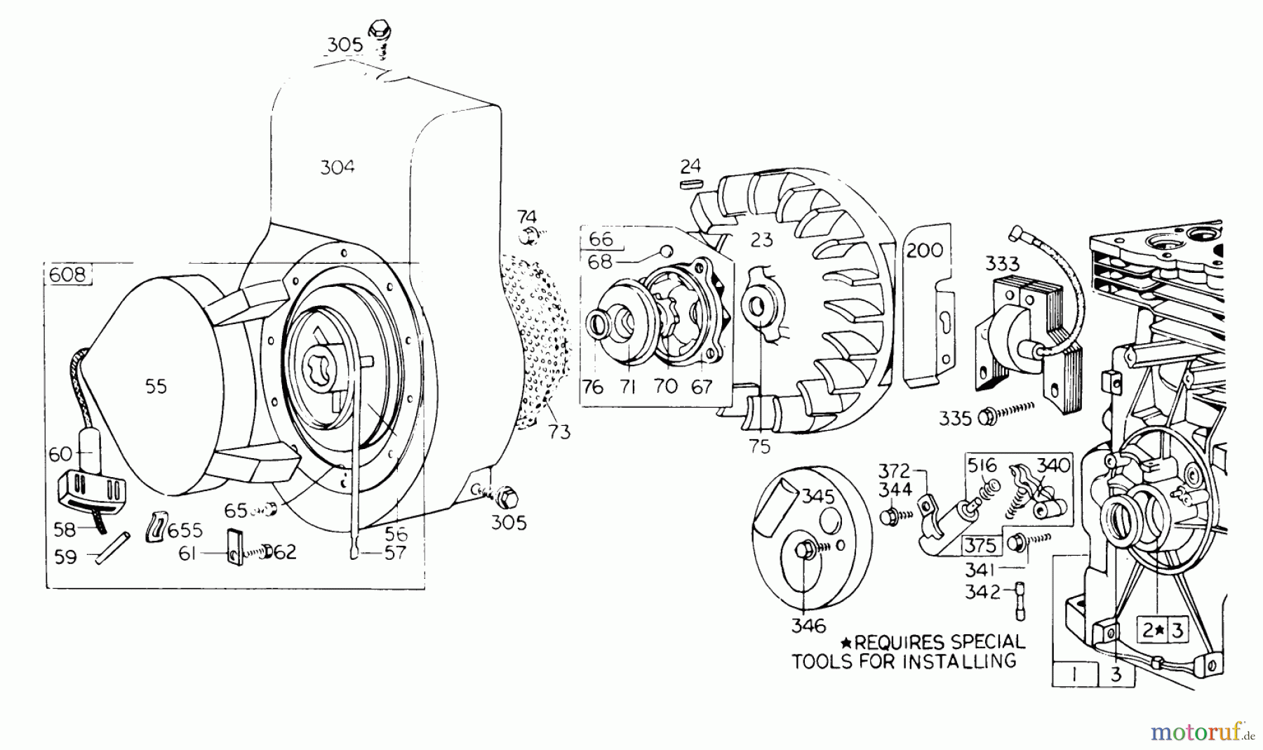  Laubbläser / Laubsauger 62923 - Toro 5 hp Lawn Vacuum (SN: 9000001 - 9999999) (1979) REWIND STARTER