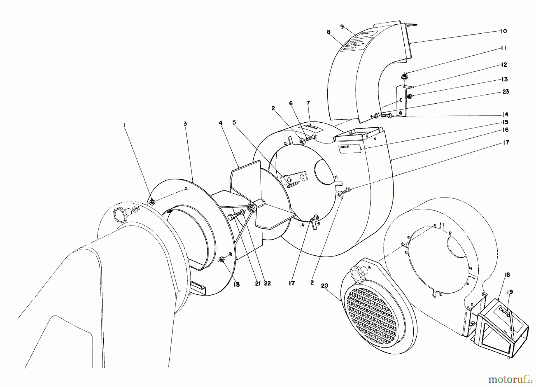  Laubbläser / Laubsauger 62923 - Toro 5 hp Lawn Vacuum (SN: 4900001 - 4999999) (1994) BLOWER ASSEMBLY