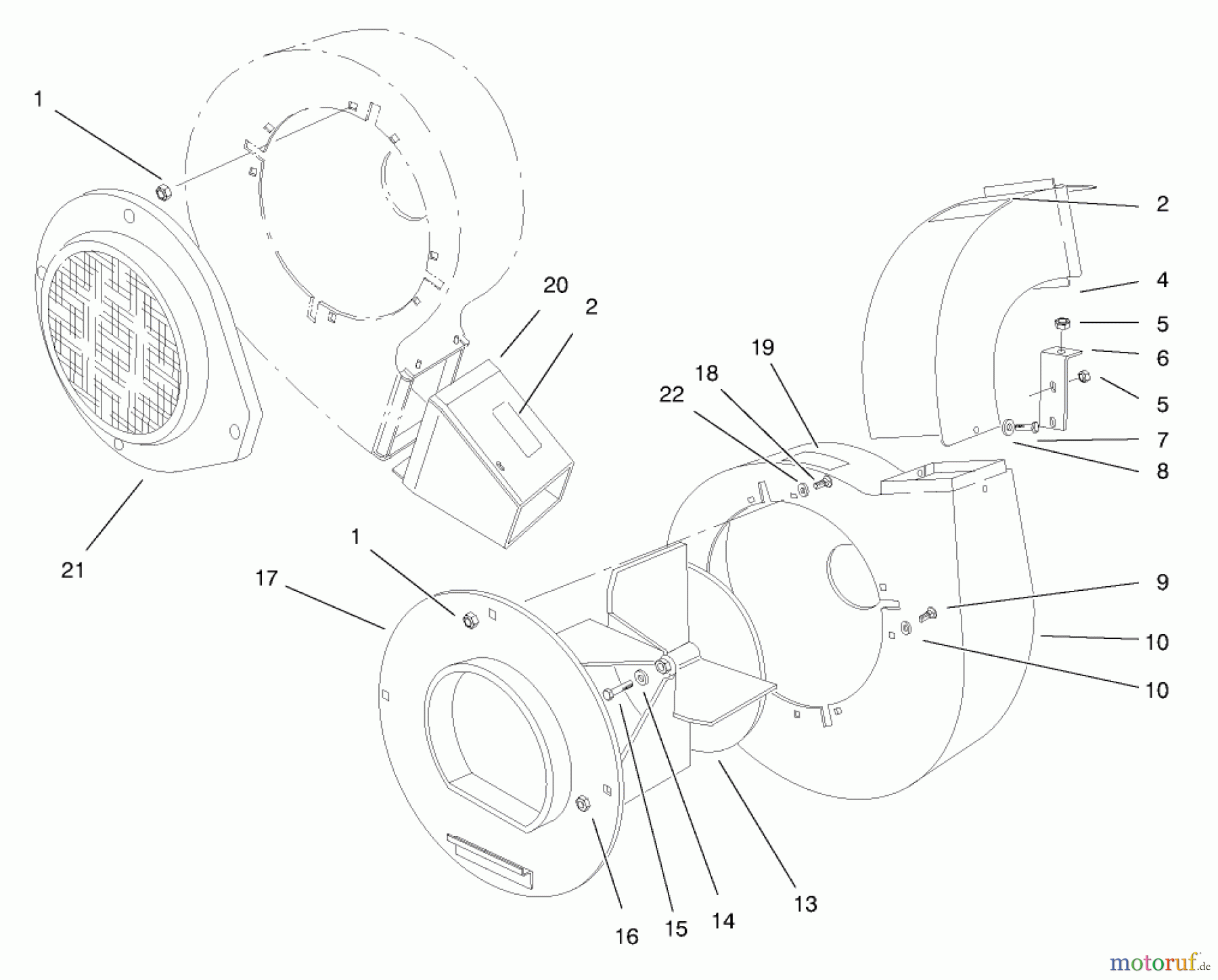  Laubbläser / Laubsauger 62924 - Toro 5 hp Lawn Vacuum (SN: 200000001 - 200999999) (2000) BLOWER ASSEMBLY