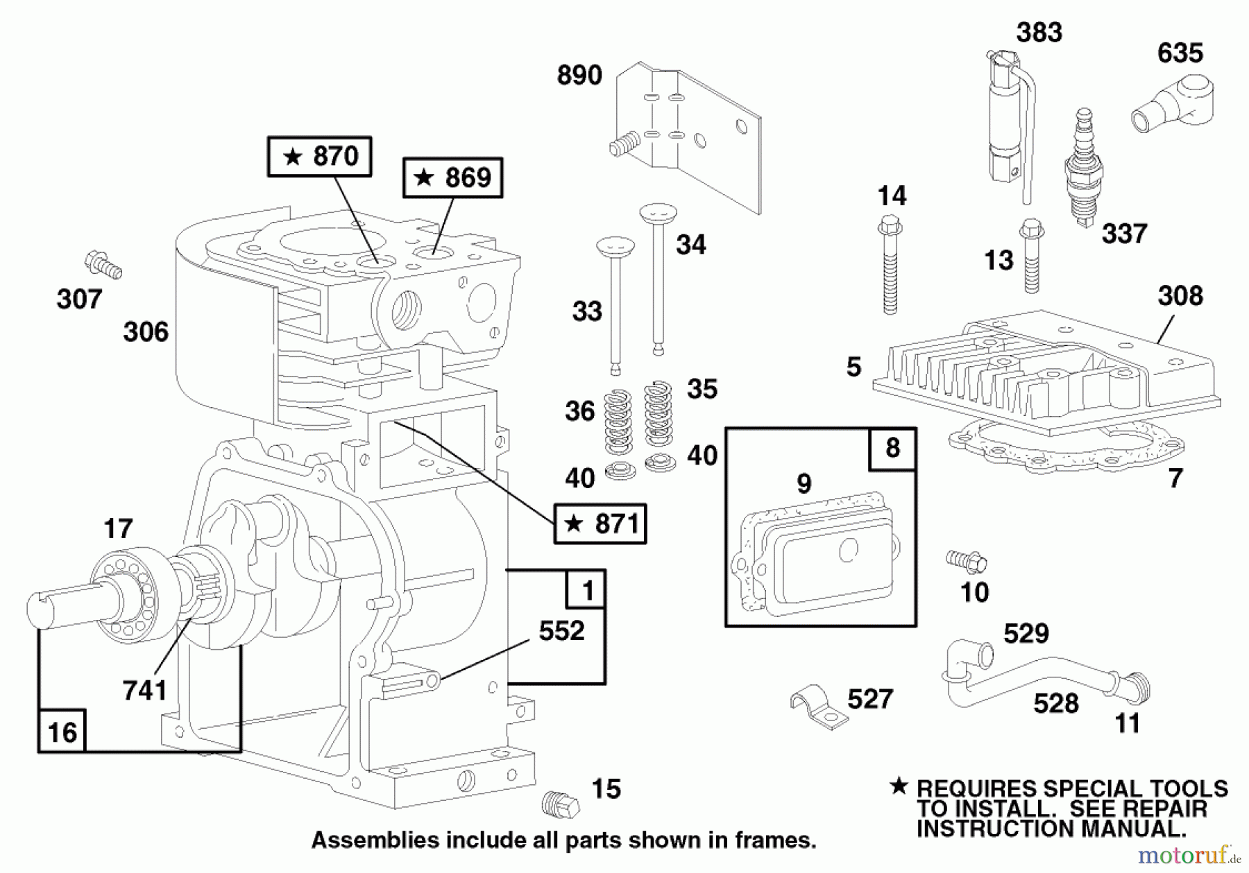  Laubbläser / Laubsauger 62924 - Toro 5 hp Lawn Vacuum (SN: 7900001 - 7999999) (1997) ENGINE BRIGGS & STRATTON MODEL 13202-0263-01