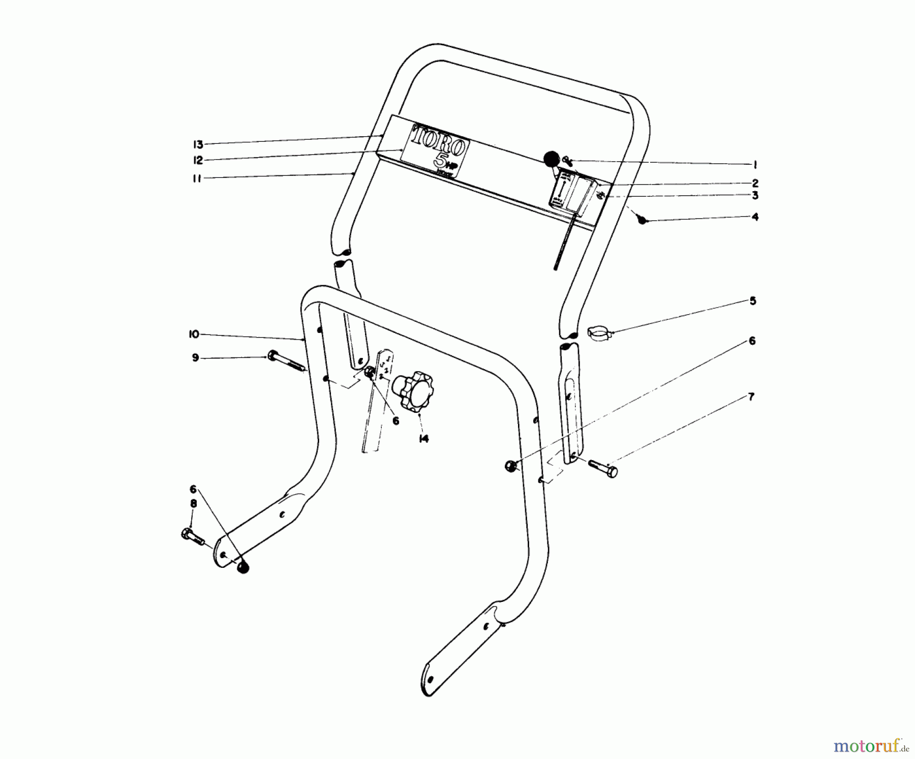  Laubbläser / Laubsauger 62933 - Toro 5 hp Lawn Blower (SN: 3000001 - 3999999) (1983) HANDLE ASSEMBLY