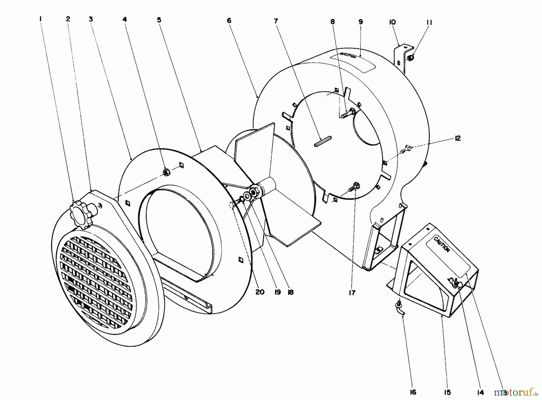  Laubbläser / Laubsauger 62933 - Toro 5 hp Lawn Blower (SN: 4000001 - 4999999) (1974) BLOWER ASSEMBLY