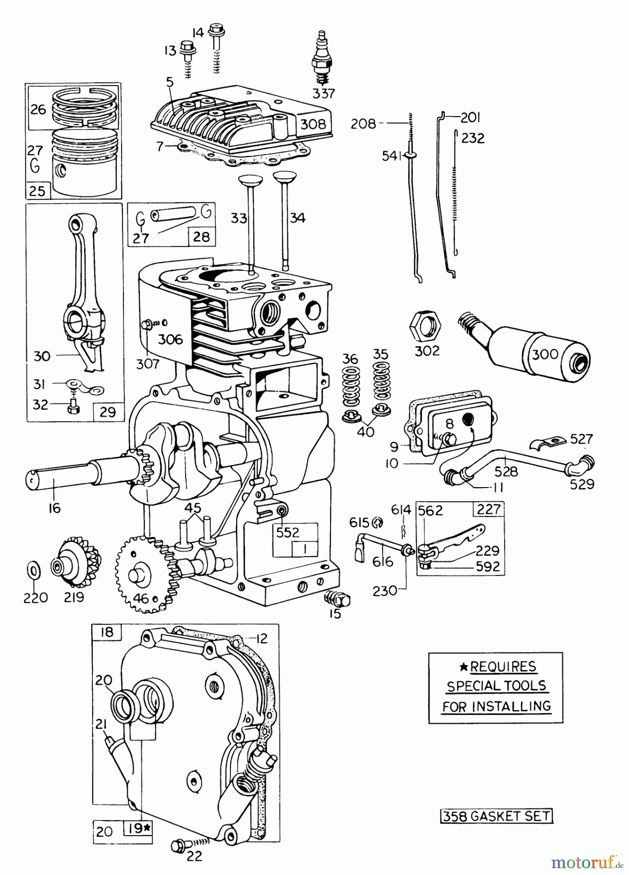  Laubbläser / Laubsauger 62933 - Toro 5 hp Lawn Blower (SN: 4000001 - 4999999) (1974) ENGINE MODEL NO. 130202 TYPE 0492 BRIGGS & STRATTON