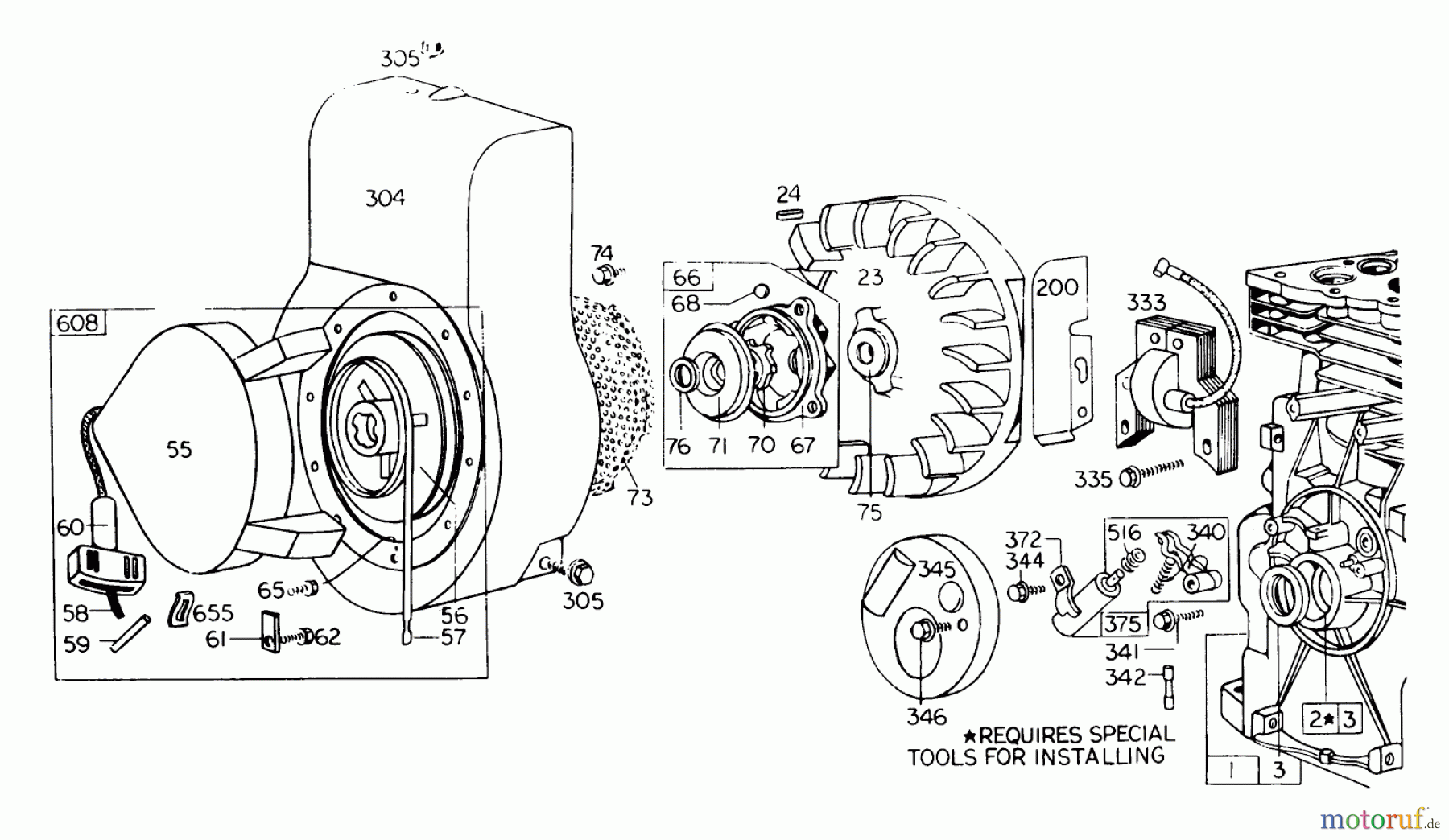  Laubbläser / Laubsauger 62933 - Toro 5 hp Lawn Blower (SN: 6000001 - 6999999) (1976) REWIND STARTER