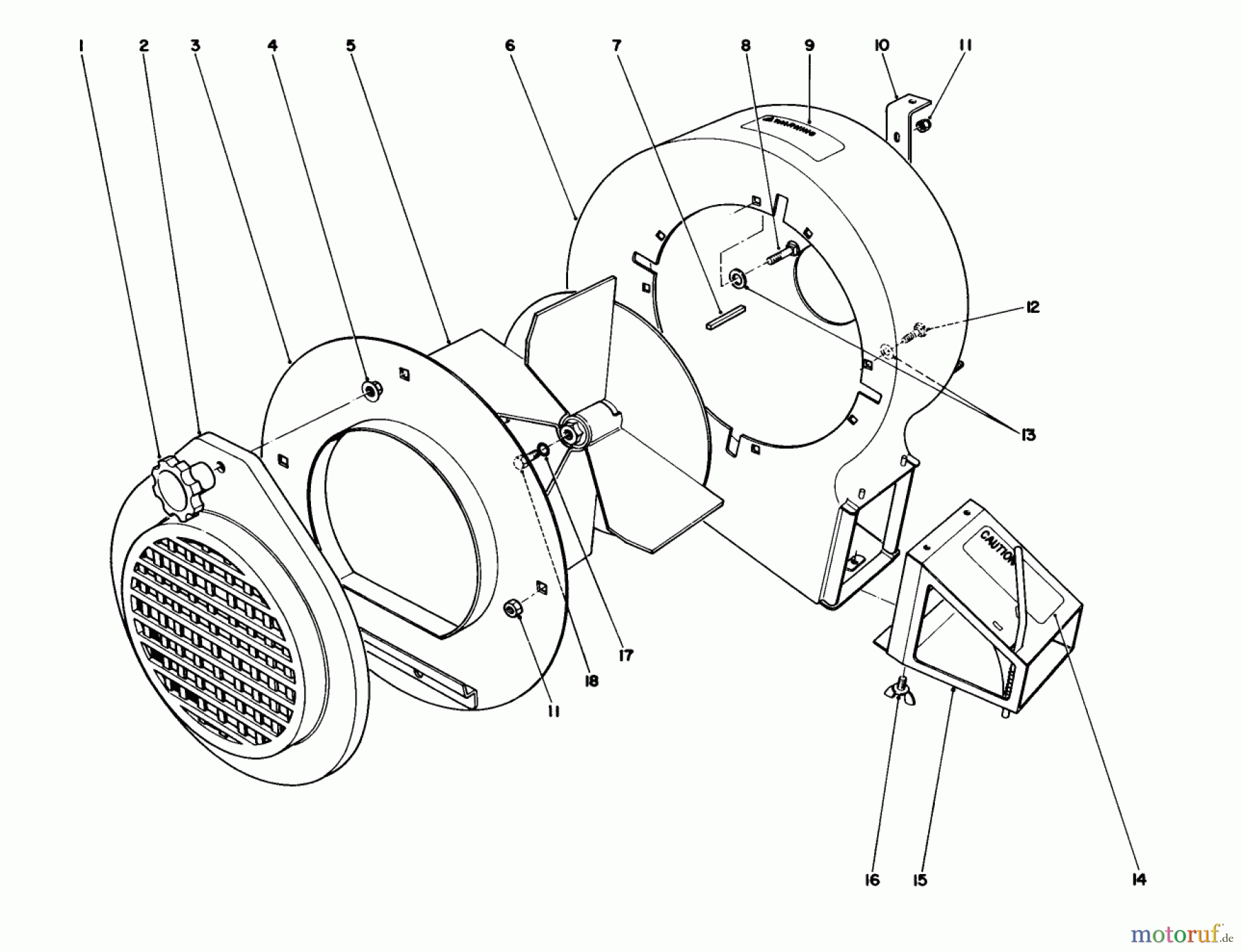  Laubbläser / Laubsauger 62933 - Toro 5 hp Lawn Blower (SN: 8000001 - 8999999) (1988) BLOWER ASSEMBLY