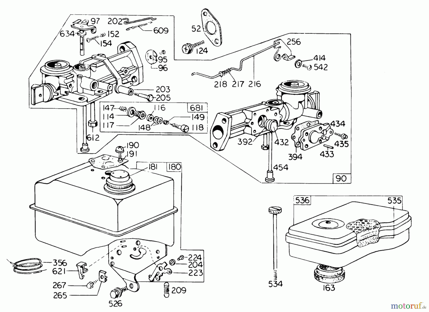  Laubbläser / Laubsauger 62933 - Toro 5 hp Lawn Blower (SN: 8000001 - 8999999) (1978) CARBURETOR ASSEMBLY