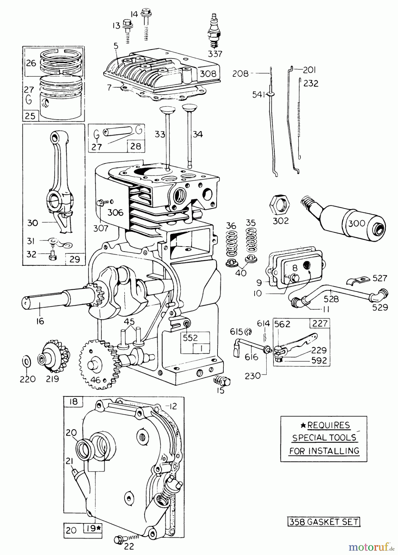  Laubbläser / Laubsauger 62933 - Toro 5 hp Lawn Blower (SN: 8000001 - 8999999) (1978) ENGINE BRIGGS & STRATTON MODEL NO. 130202 TYPE 0492-01