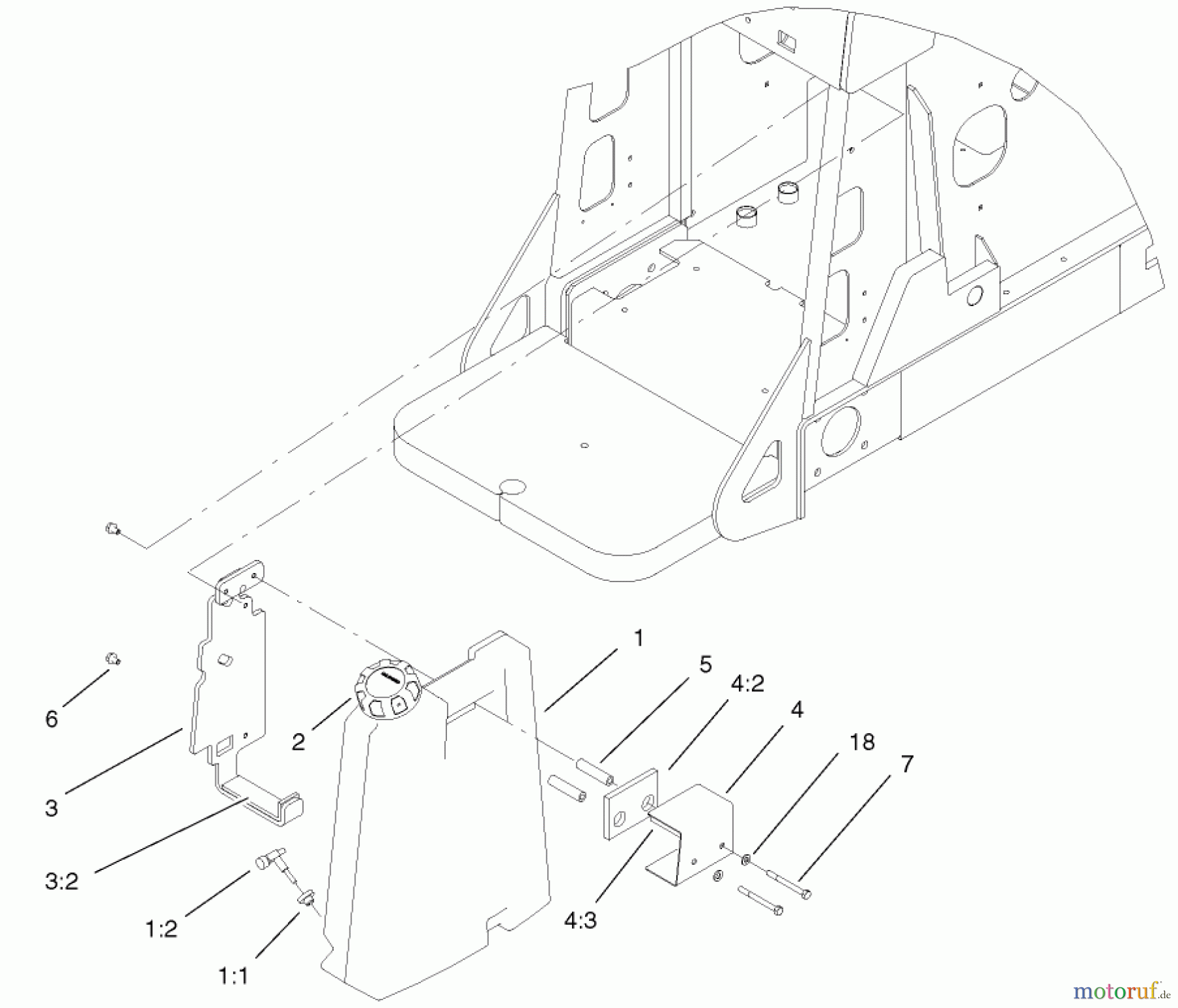  Compact Utility Attachments 100-2531 - Toro Fuel Tank Kit, Dingo-Gas FUEL TANK ASSEMBLY