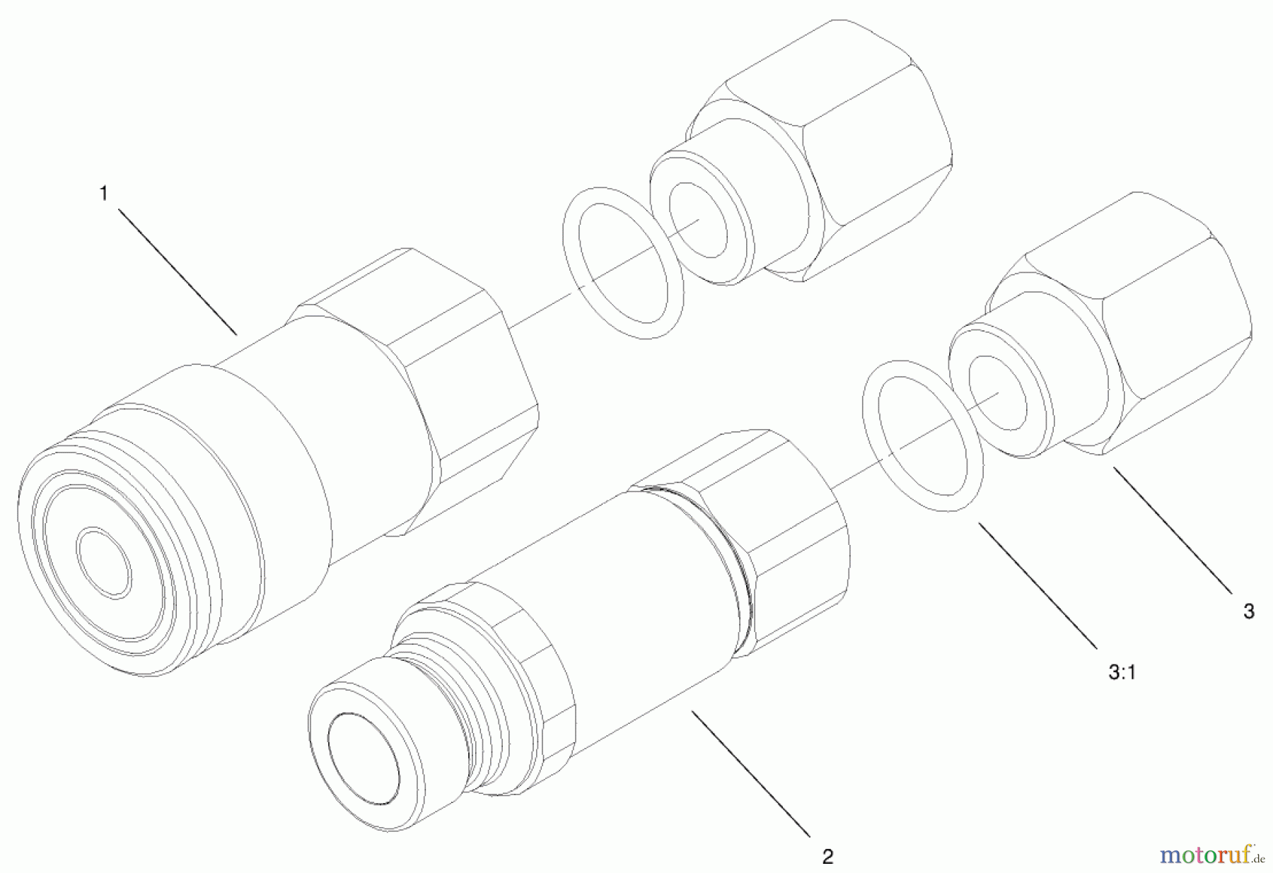  Compact Utility Attachments 100-4746 - Toro BSPP Flush Face Adapter Kit, Dingo Compact Utility Loader FLUSH FACE ADAPTER ASSEMBLY