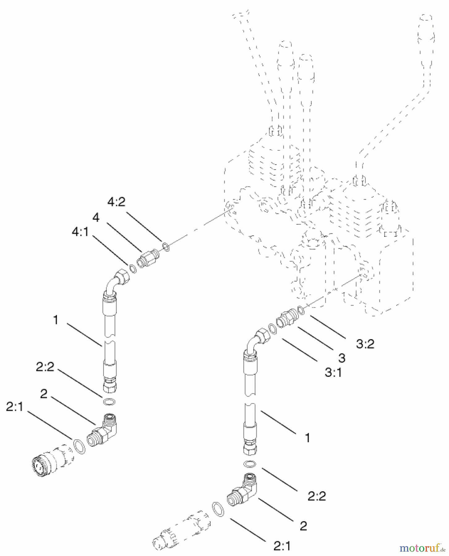  Compact Utility Attachments 104-5945 - Toro Backhoe Pressure Kit, Dingo 420 TX and 425 TX Wide Track PRESSURE KIT ASSEMBLY