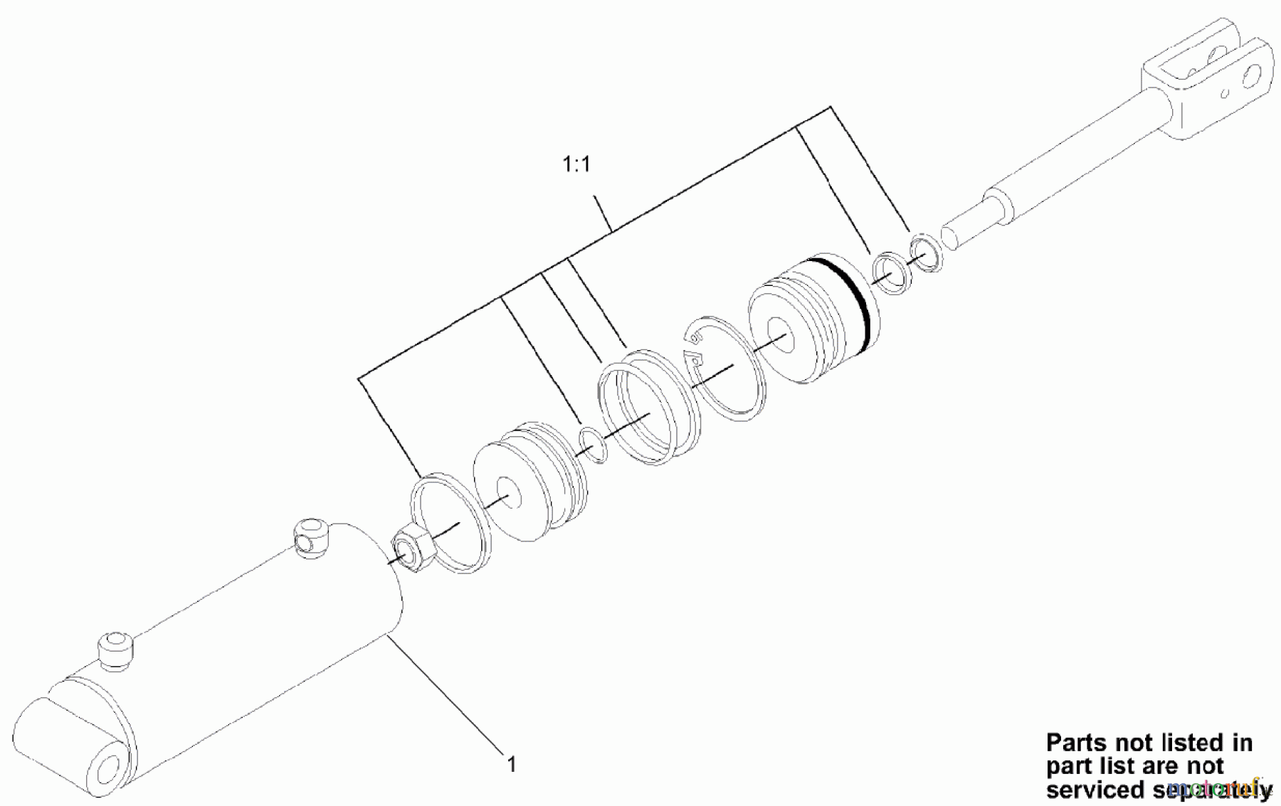  Compact Utility Attachments 107-9320 - Toro Tilt Cylinder Kit, Dingo TX Compact Utility Loaders TILT CYLINDER ASSEMBLY