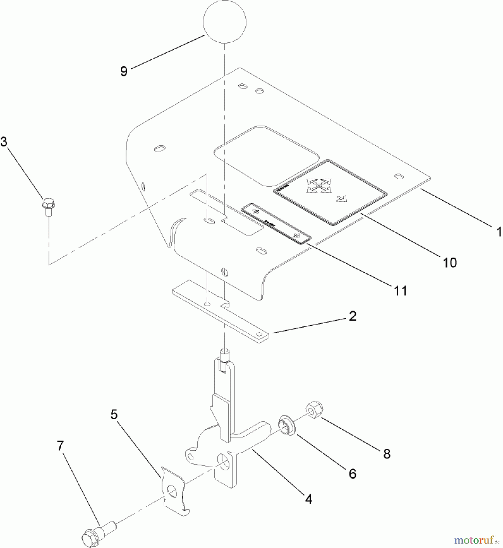  Compact Utility Attachments 114-1261 - Toro Brake Lever Kit, TX Compact Utility Loader (2006 & Before) BRAKE LEVER ASSEMBLY