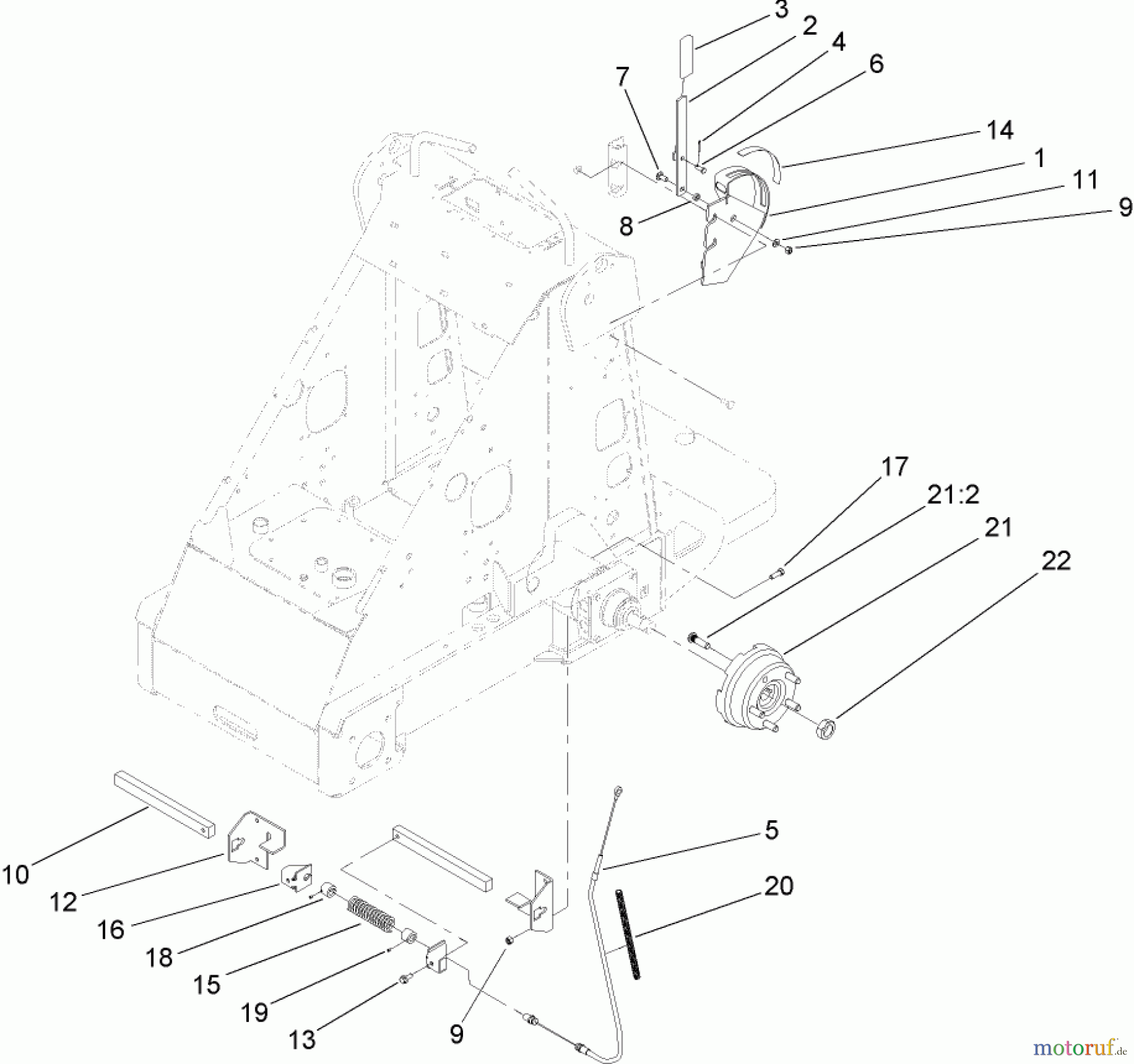  Compact Utility Attachments 22365 - Toro CE Kit, Dingo 320-D Compact Utility Loader PARKING BRAKE ASSEMBLY