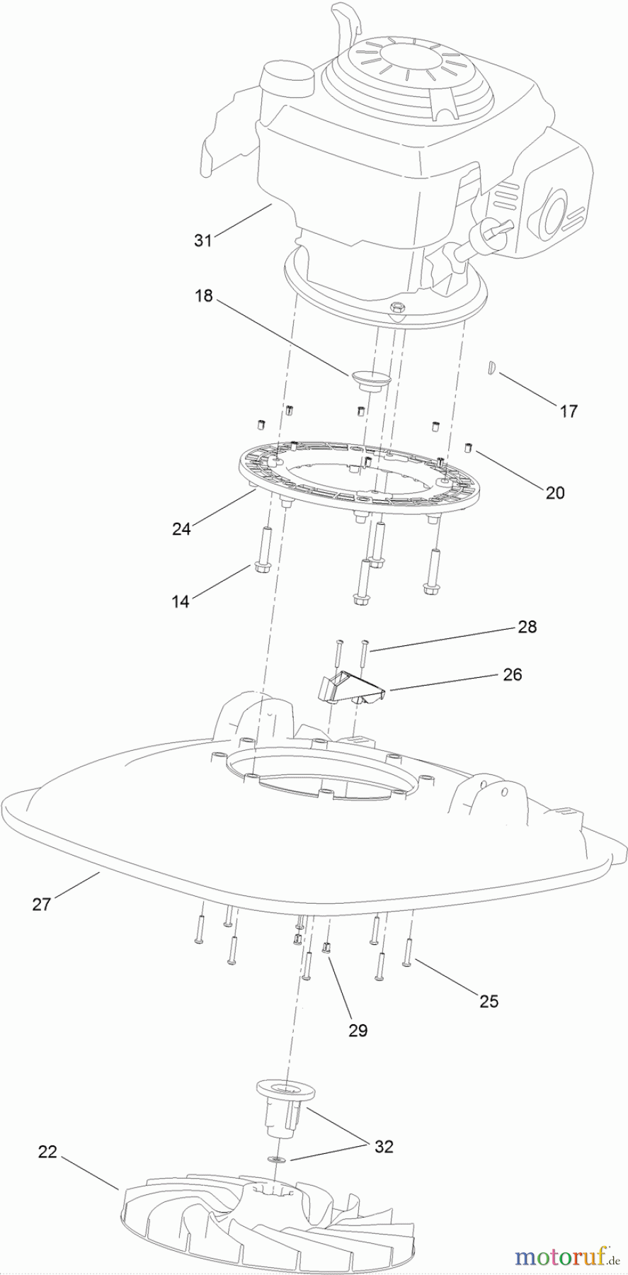  Rasenmäher 02602 - Toro HoverPro 450 Machine (SN: 313000001 - 313999999) (2013) ENGINE AND DECK ASSEMBLY