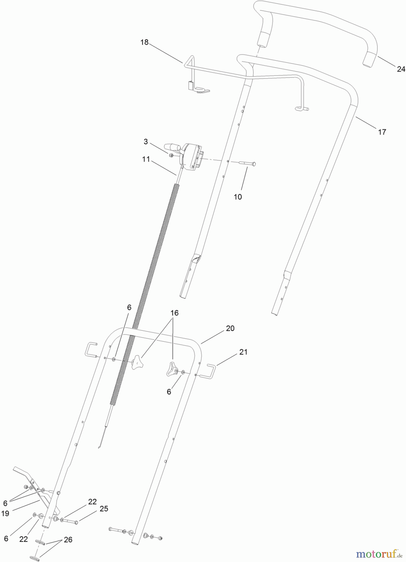  Rasenmäher 02604 - Toro HoverPro 500 Machine (SN: 313000001 - 313999999) (2013) HANDLE ASSEMBLY