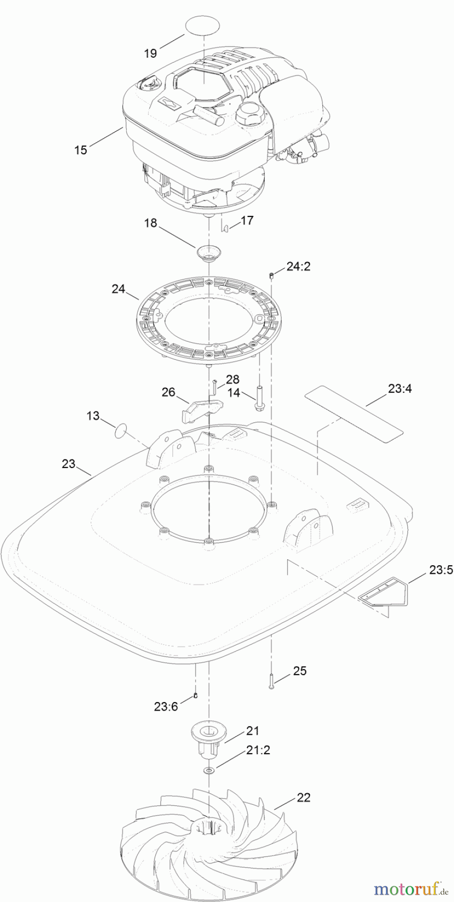  Rasenmäher 02611 - Toro HoverPro 550 Machine (SN: 314000001 - 314999999) (2014) ENGINE AND DECK ASSEMBLY