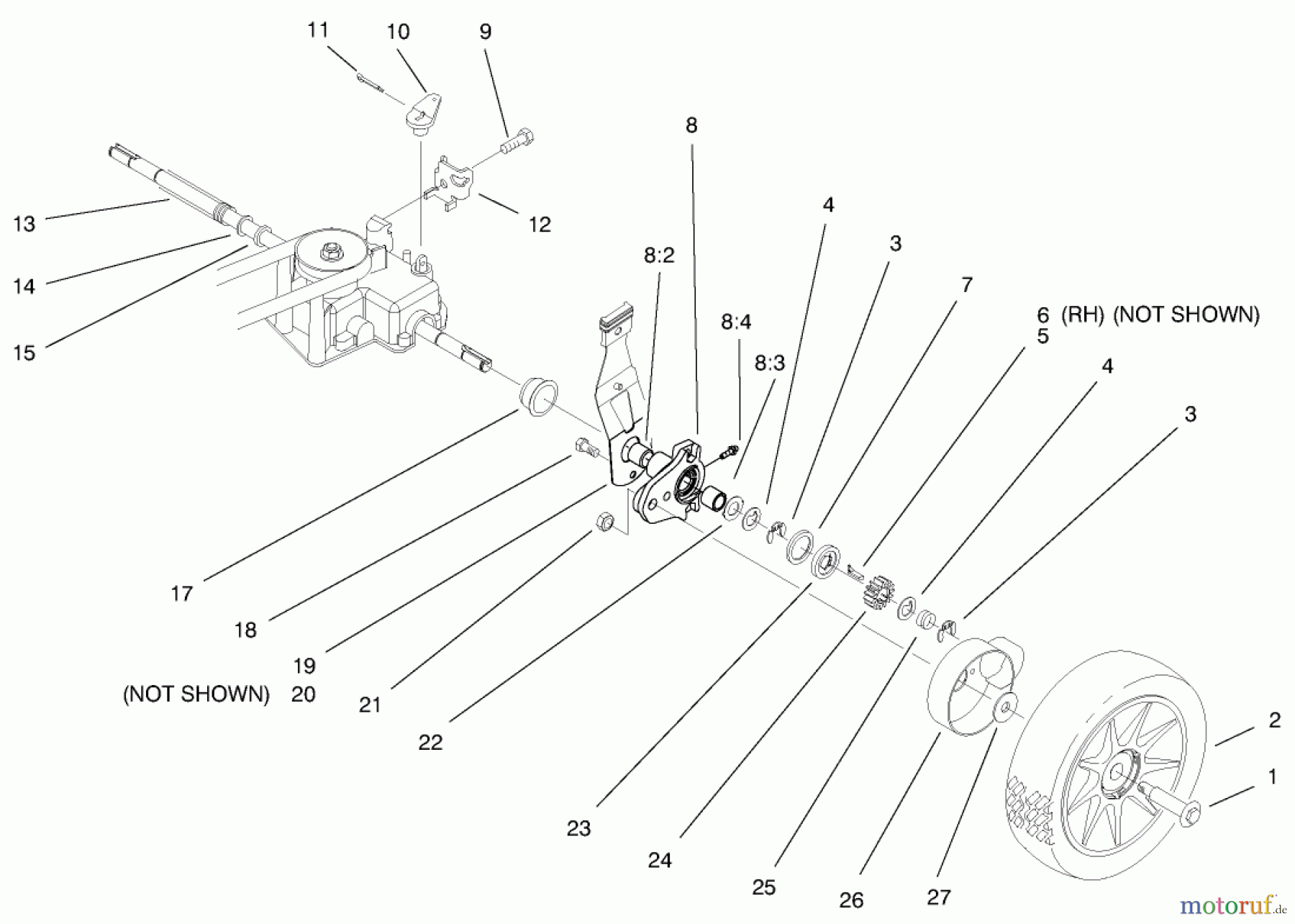  Rasenmäher 11003 - Toro 53cm Walk-Behind Mower (SN: 8900001 - 8999999) (1998) REAR AXLE ASSEMBLY